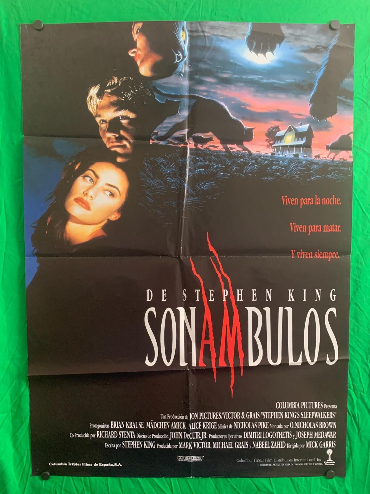 original 1992  SLEEPWALKERS "Spanish" Movie Poster 27x38 Stephen King