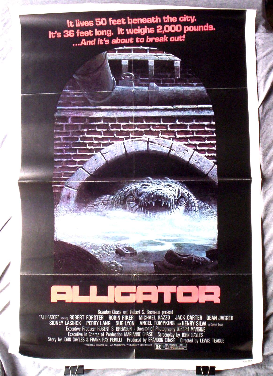 1980 MOVIE ALLIGATOR ORIGINAL 1 SHEET POSTER 27"x41 SCI-FI, HORROR THRILLER
