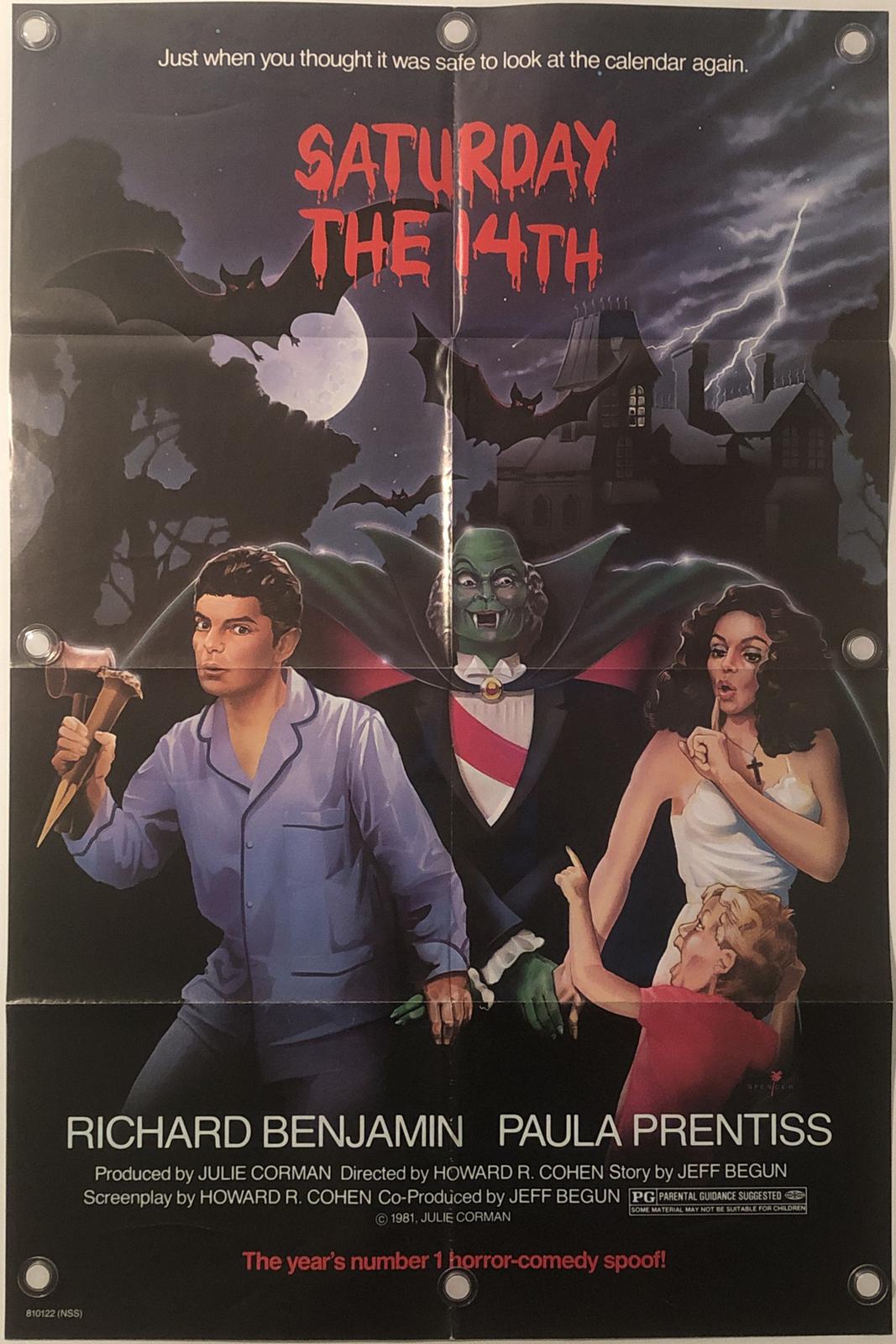 SATURDAY THE 14TH Original One Sheet Movie Poster - 1981