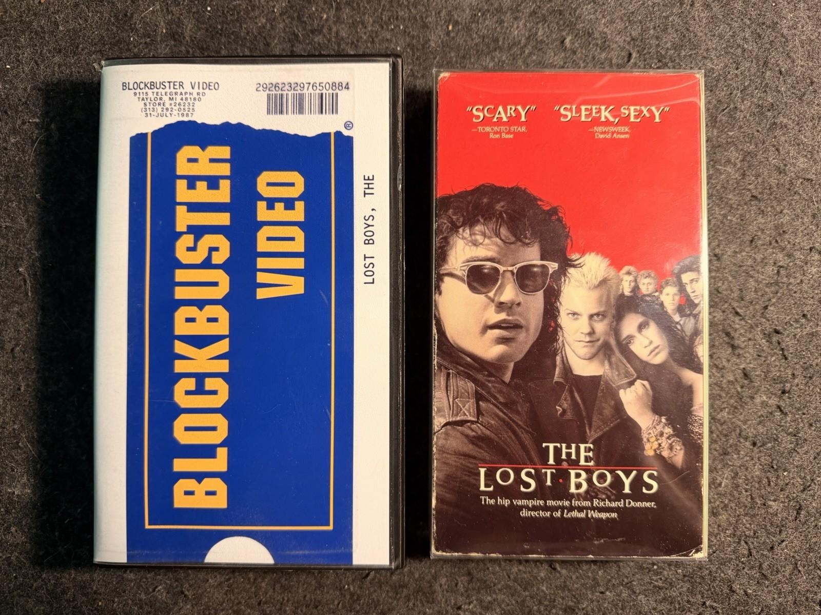 The Lost Boys VHS movie. FULL LENGTH SCREENING COPY.  Rare screener. Blockbuster