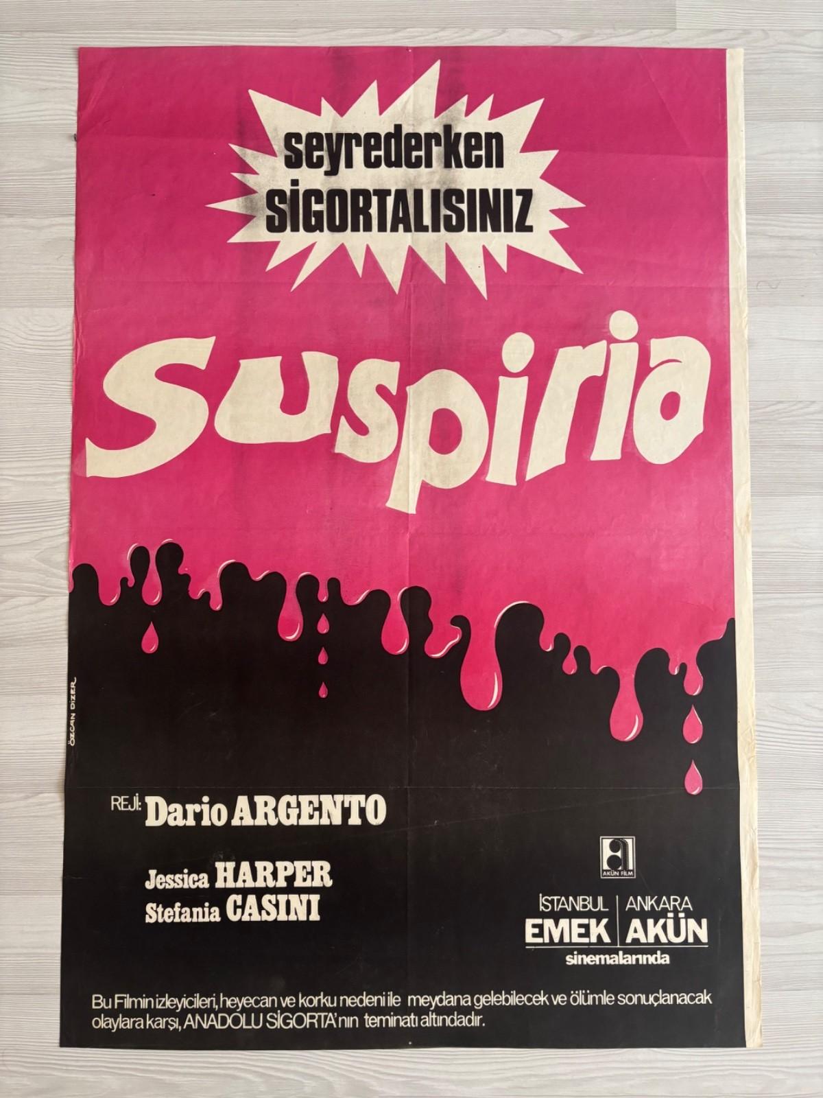 Suspiria Original Turkish Edition Movie Poster 1977 Rare