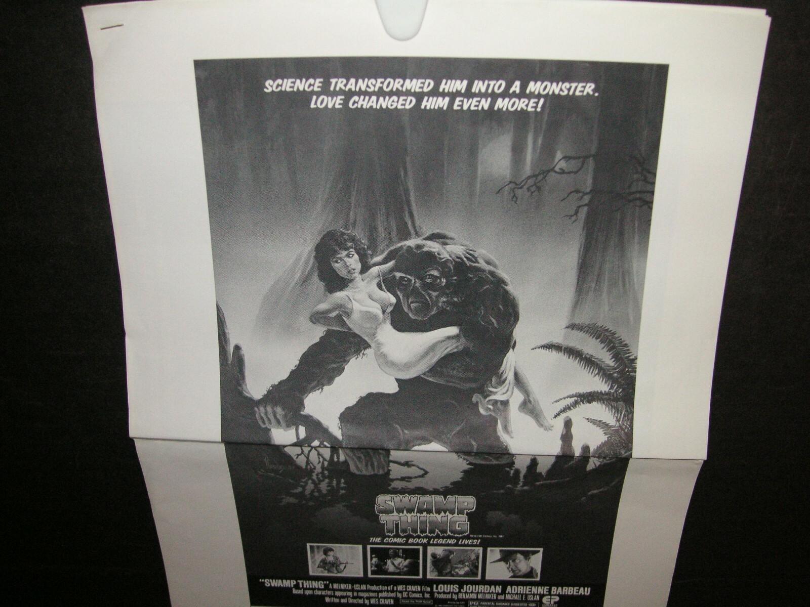 movie poster theater promo book swamp thing 1982 horror superhero  sci-fi signed