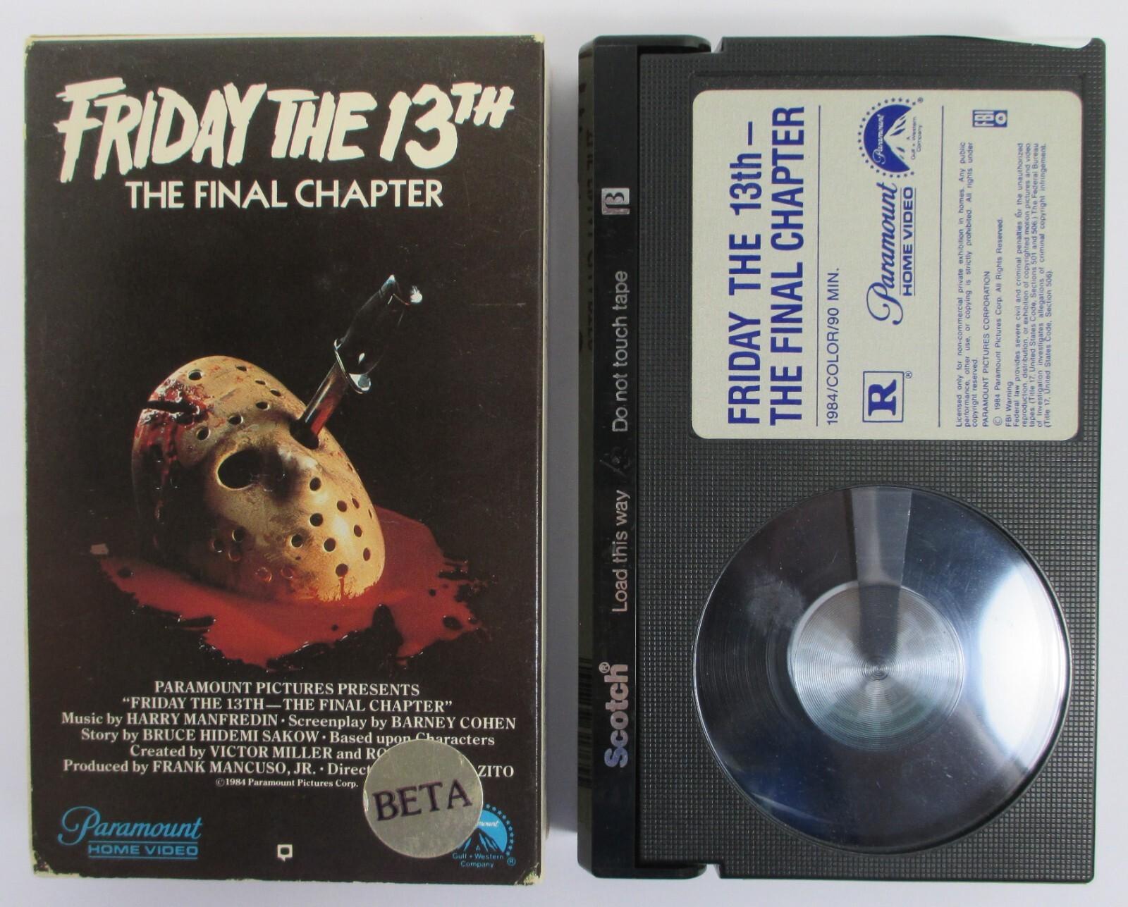 BETA TAPE "Friday the 13th: THE FINAL CHAPTER" 1984 Paramount Home Video Betamax