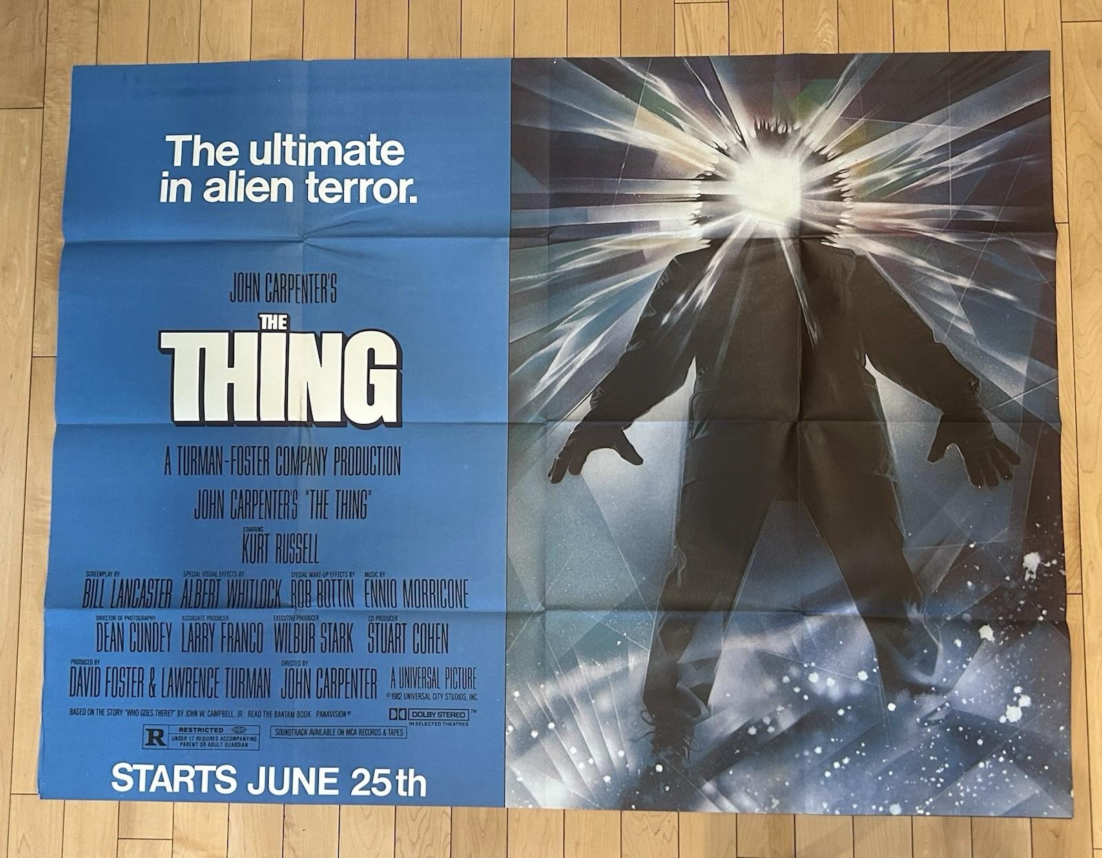 THE THING (1982) ORIGINAL MOVIE  SUBWAY POSTER 59”x45” - FOLDED - DREW STRUZAN