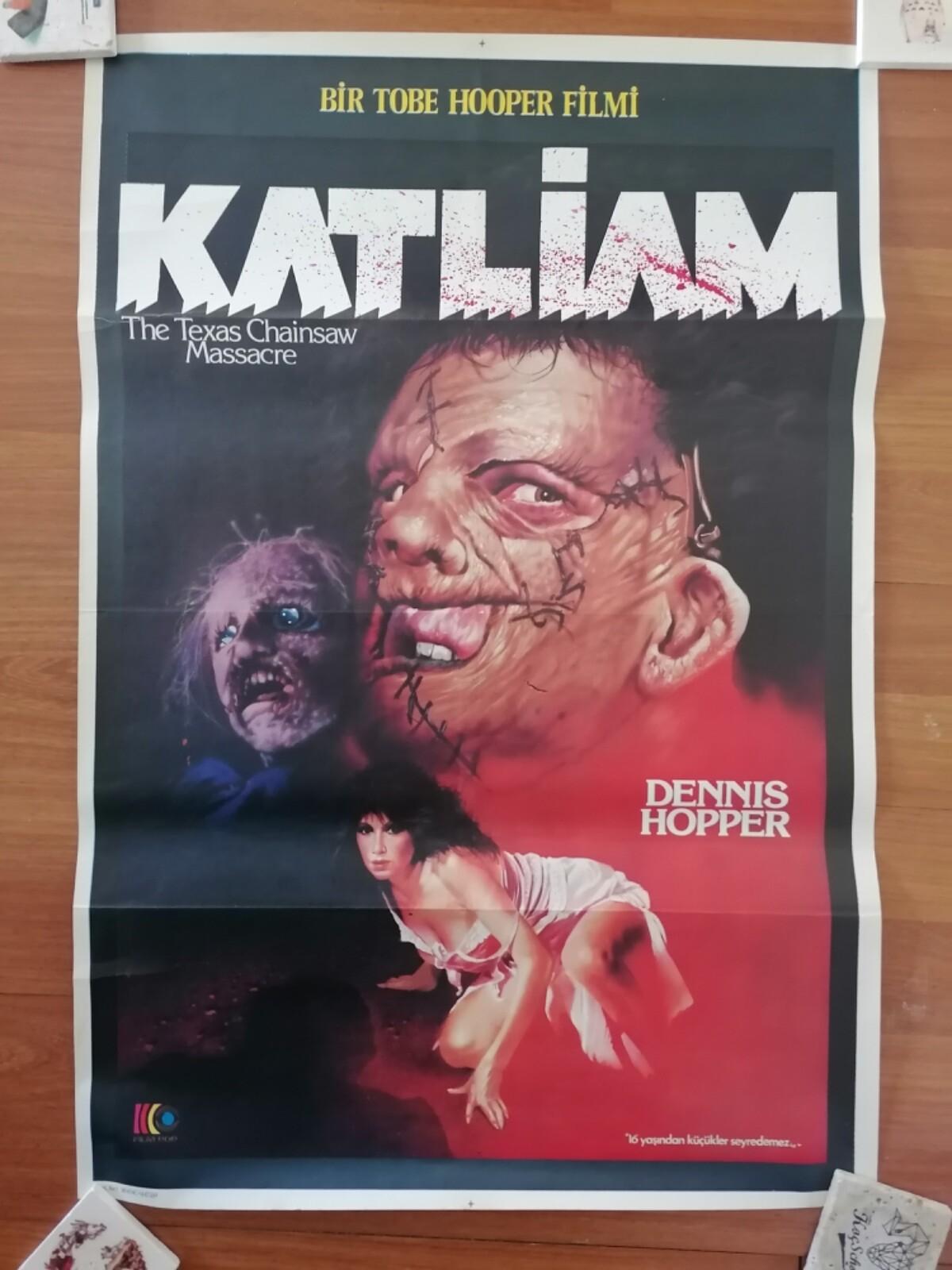 The Texas Chainsaw Massacre 2 Original Turkish Movie Poster  1986 Rare