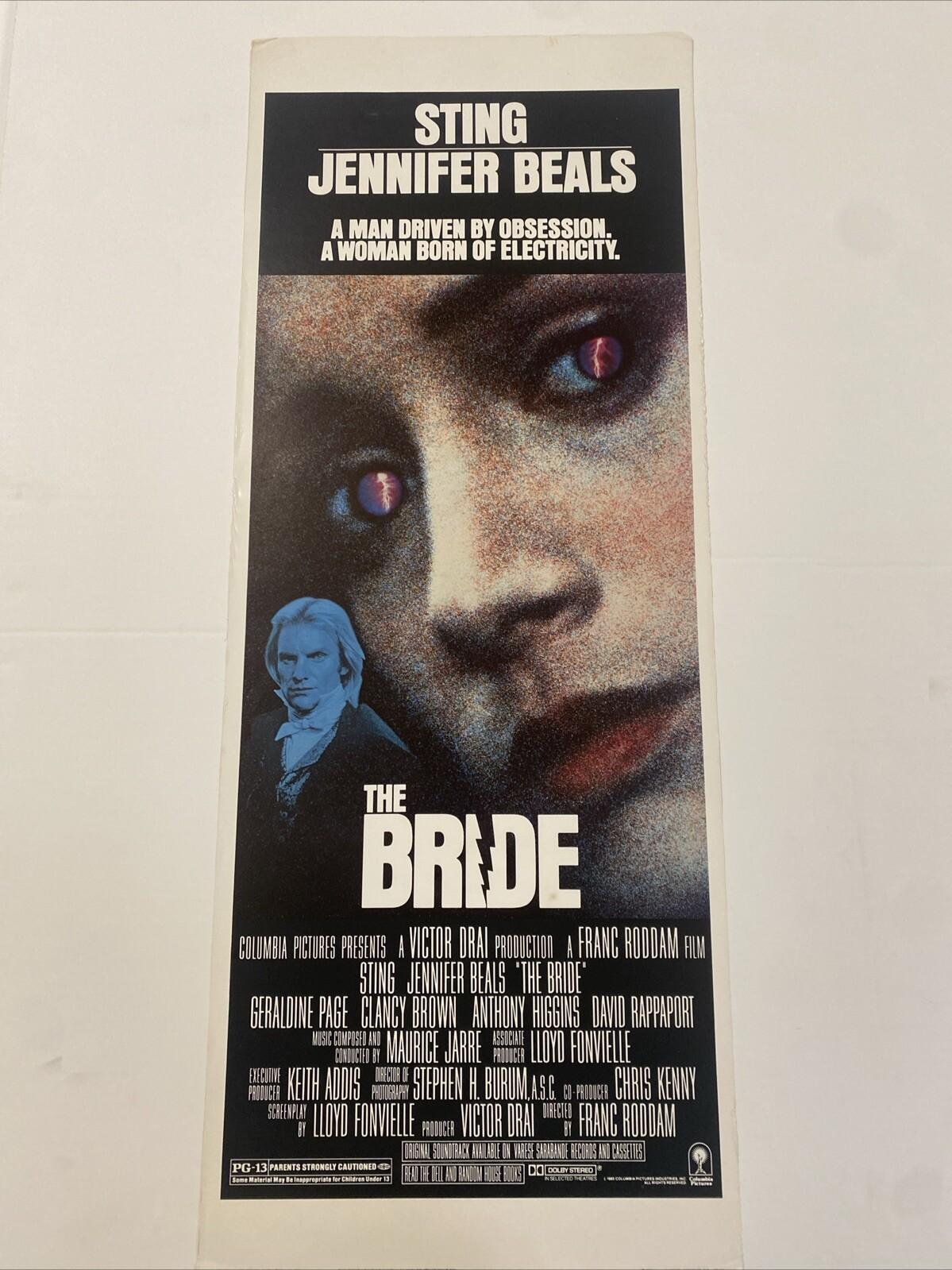 1985 THE BRIDE ROLLED ORIGINAL 14x36 INSERT MOVIE POSTER JENNIFER BEALS STING