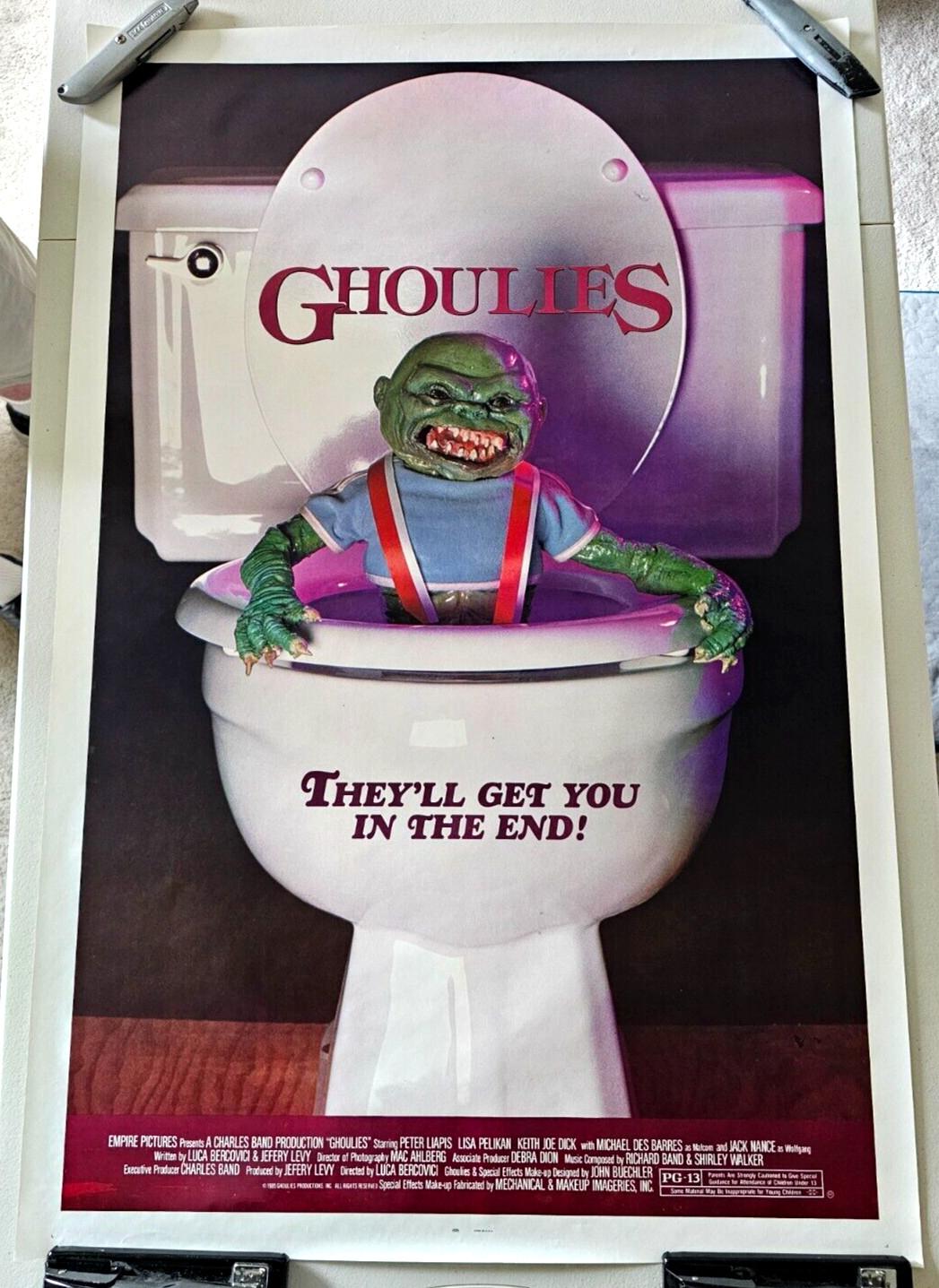 GHOULIES ORIGINAL ROLLED 27X41 MOVIE POSTER 1985 HOROR LUCA BERCOVICI JACK NANCE