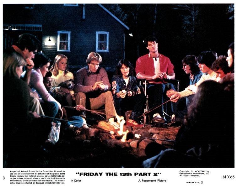 Friday 13th Part 2 Original Lobby Card John Furey Amy Steel Campfire Cast 1981