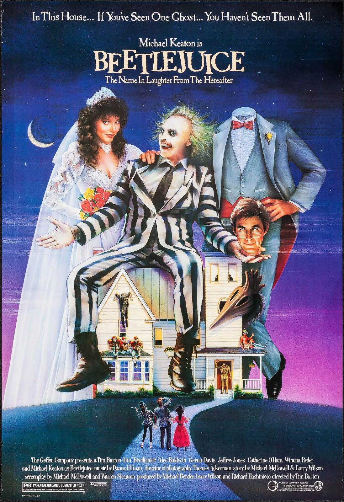 BEETLEJUICE original 1988 27x41 ROLLED one sheet movie poster MICHAEL KEATON