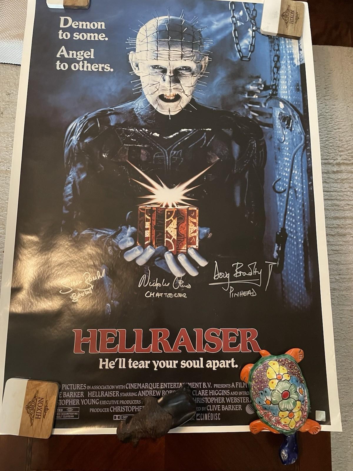 Signed Hellraiser Rare 1987 Poster Signed By 3 Major Characters