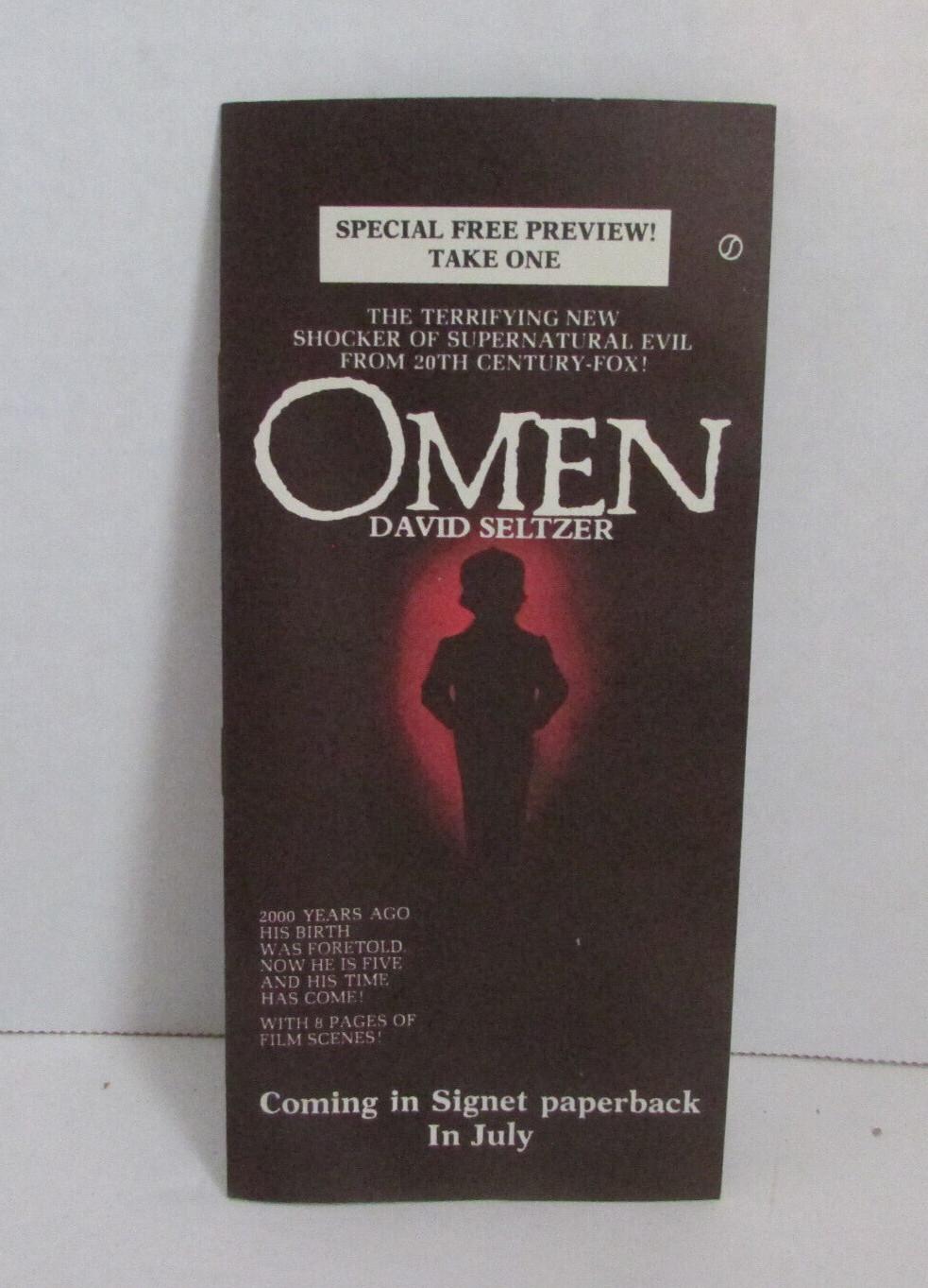 RARE - 1976 The Omen Movie Novel Paperback Special Free Preview Pamphlet