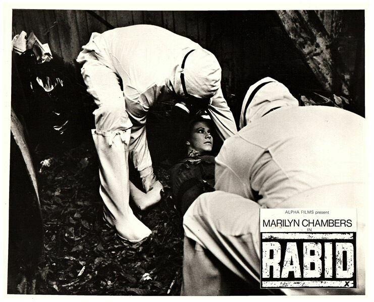 Rabid original 1977 lobby card Marilyn Chambers on stretcher David Cronenberg