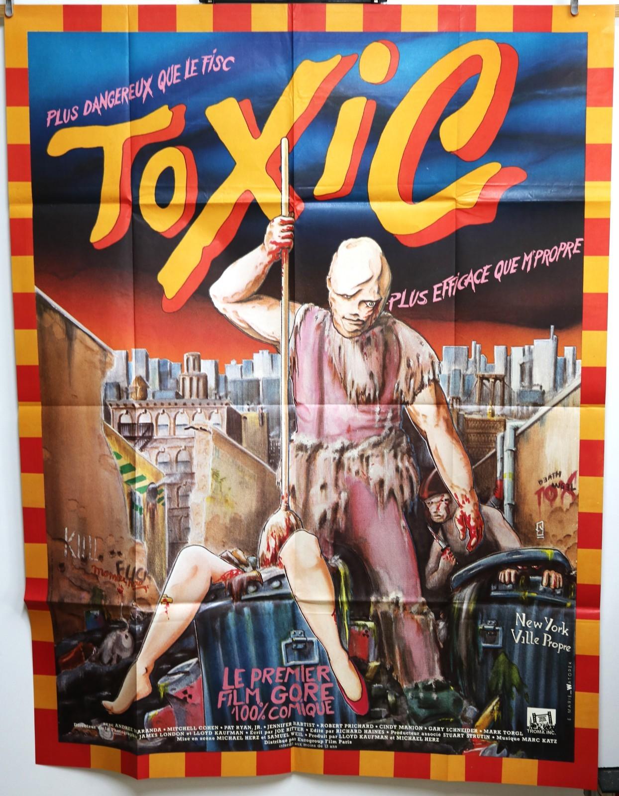 THE TOXIC AVENGER 1985 Vintage Large French Original Movie Poster 120x160cm
