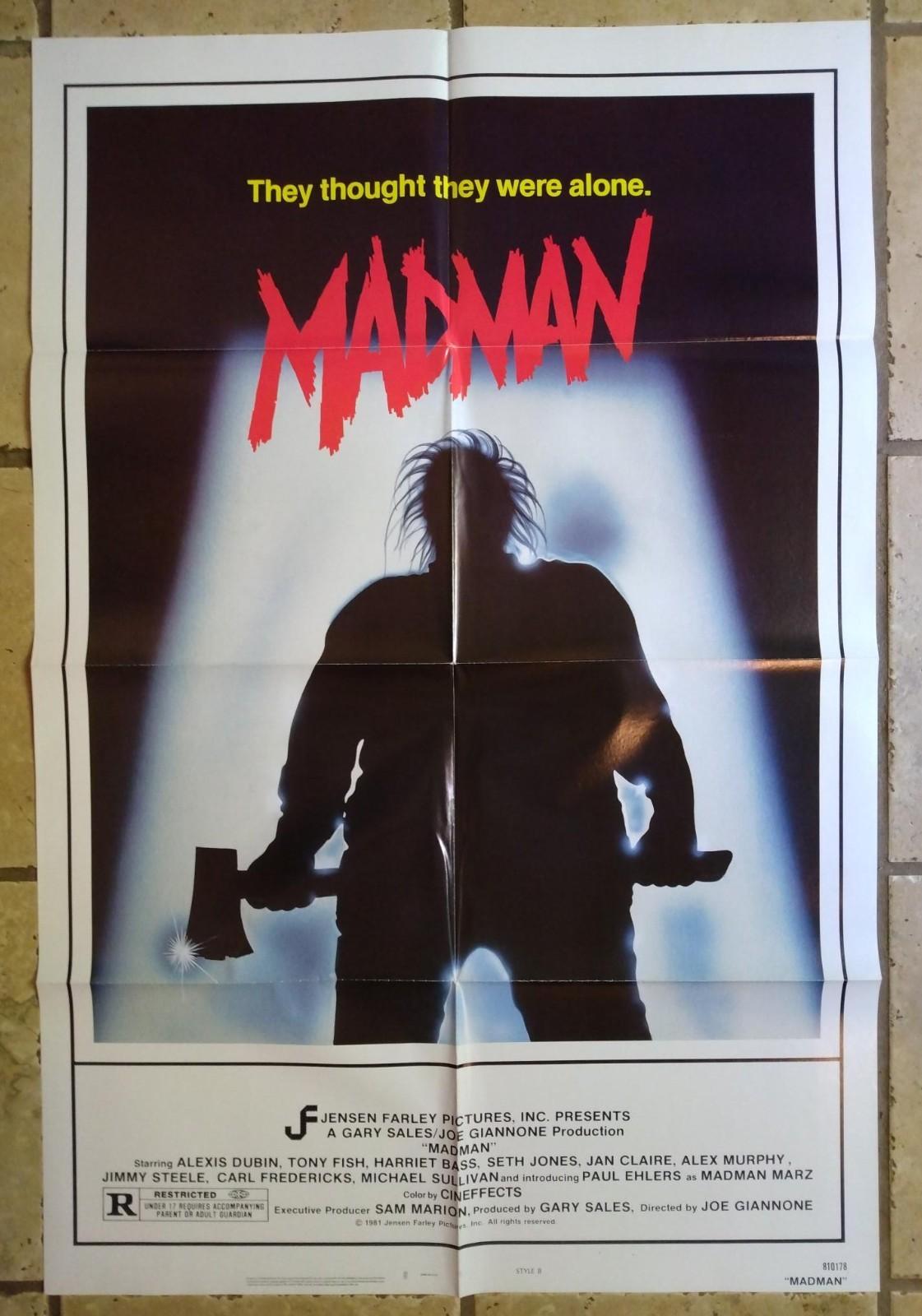 Madman (1981) Original 27x41 One Sheet Folded Poster Horror / Slasher Rare!