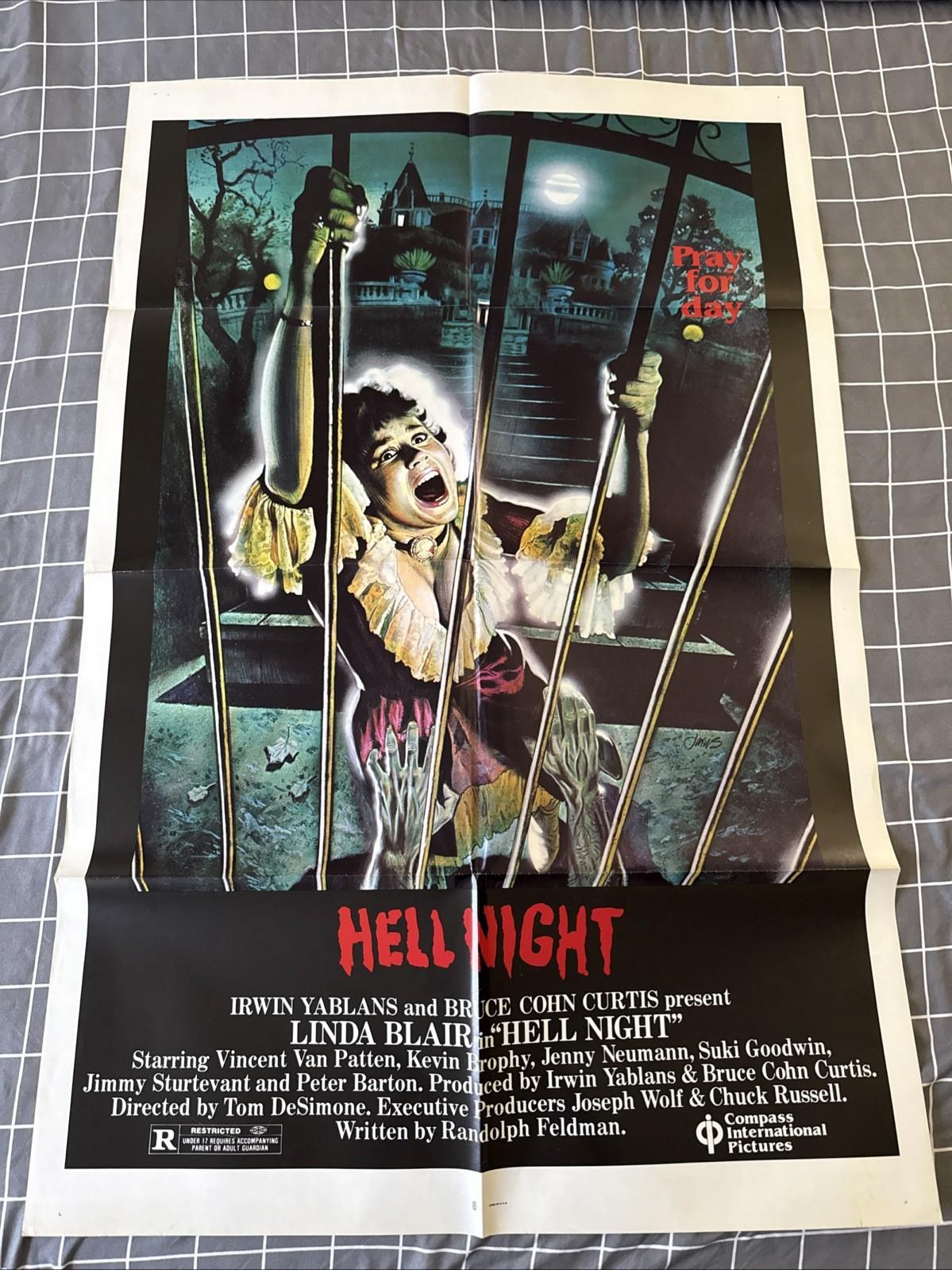 HELL NIGHT Original 27x41 Theatrical One Sheet Poster Horror Linda Blair Slasher