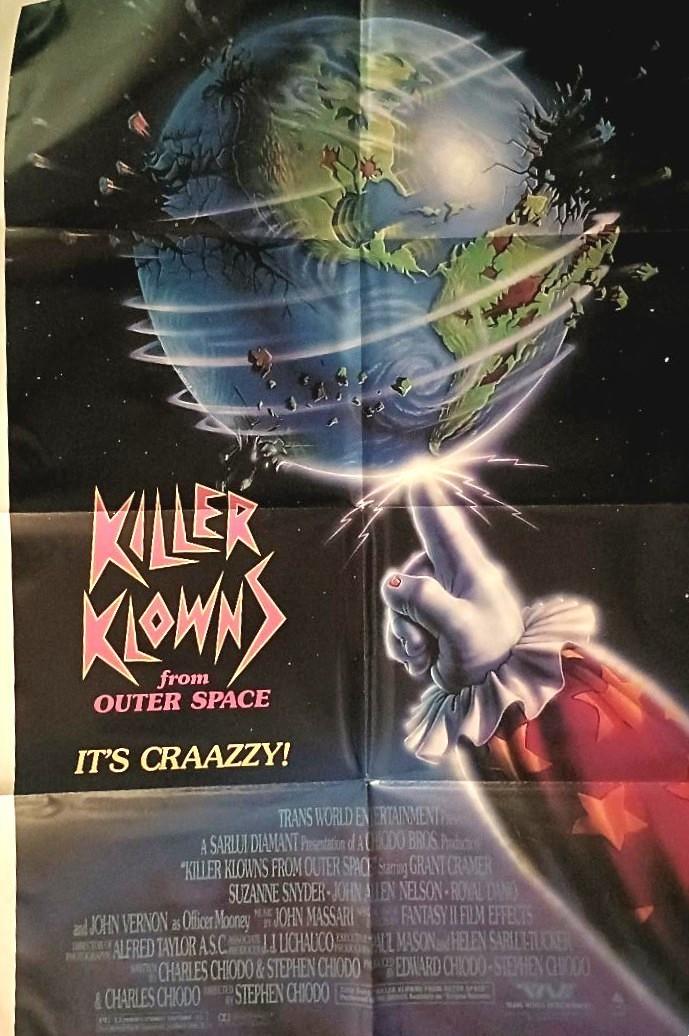 Killer Klowns from Outer Space Original 1988 One Sheet Movie Poster  Trans World