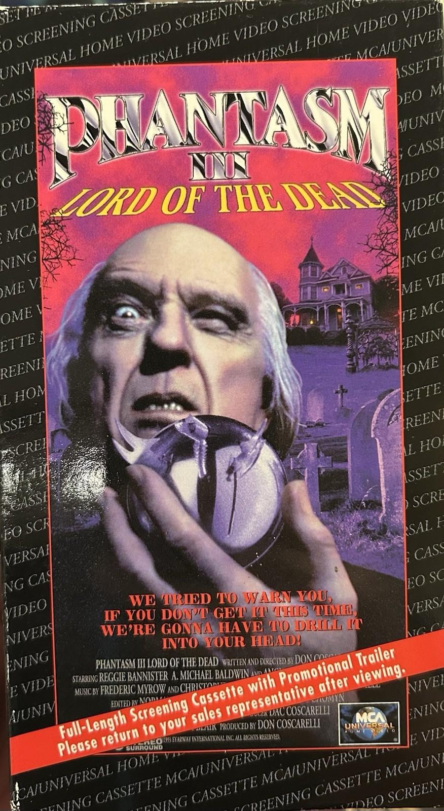 Phantasm III (VHS) Full Length Screener Htf OOP Rare MINT