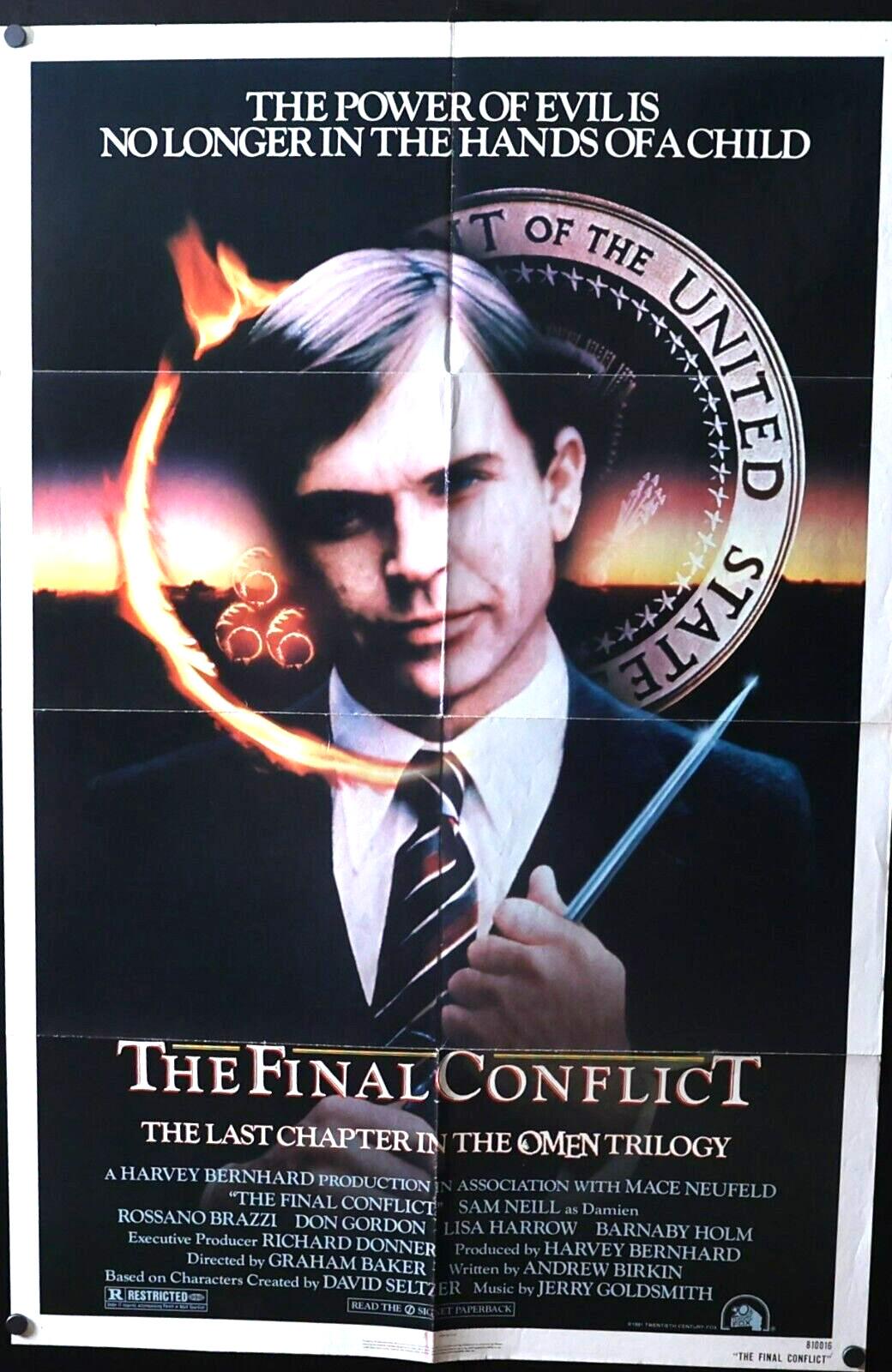 The Final Conflict - 1981 Original One Sheet Poster. Horror, The Omen, Sam Neill