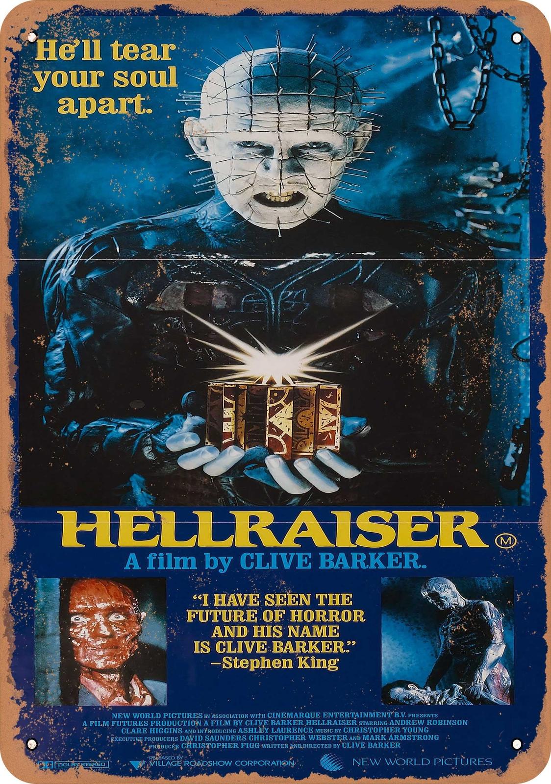 METAL SIGN - Hellraiser (1987) 1 - Vintage Look