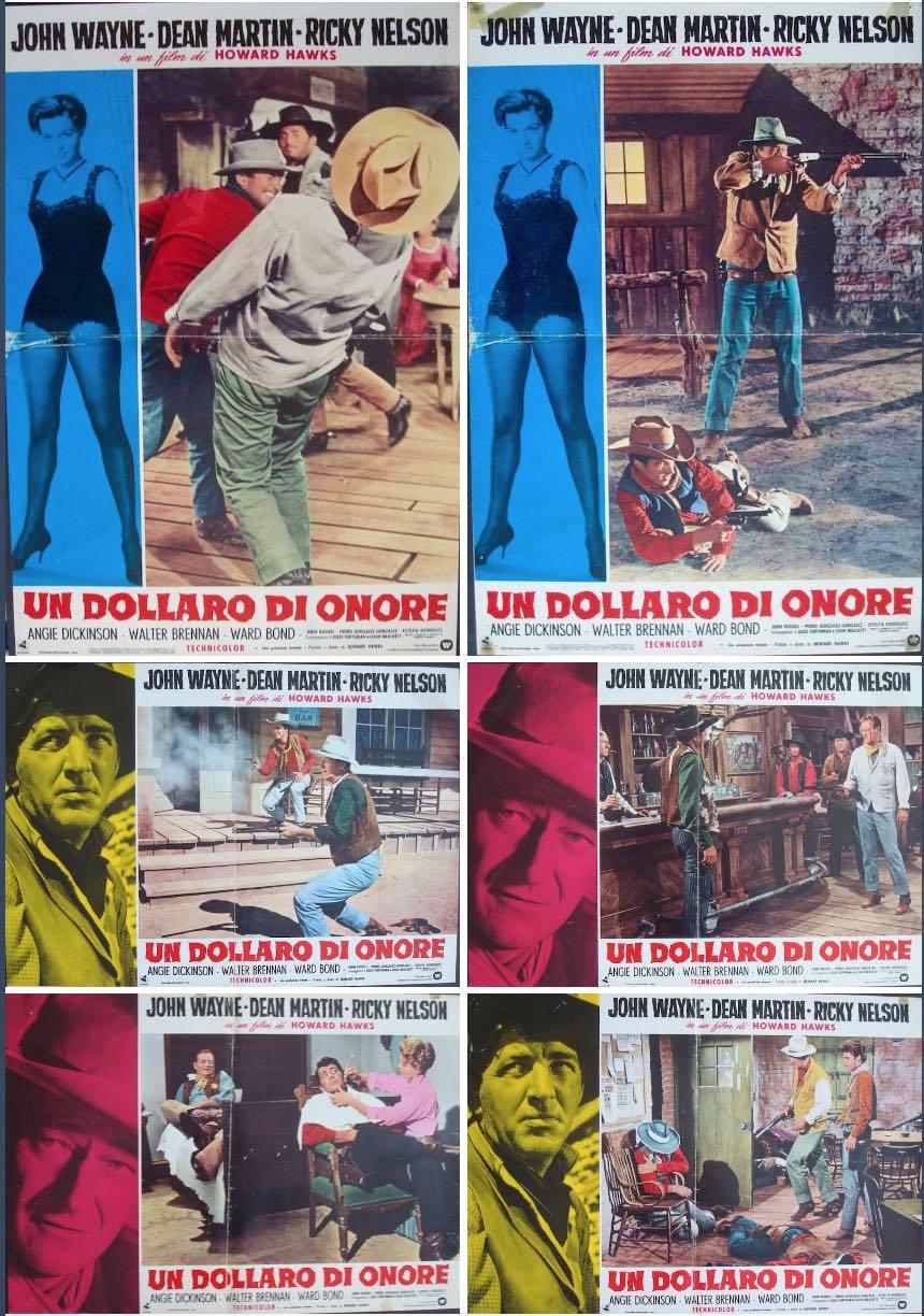 RIO BRAVO Italian fotobusta movie posters x6 JOHN WAYNE DEAN MARTIN R78