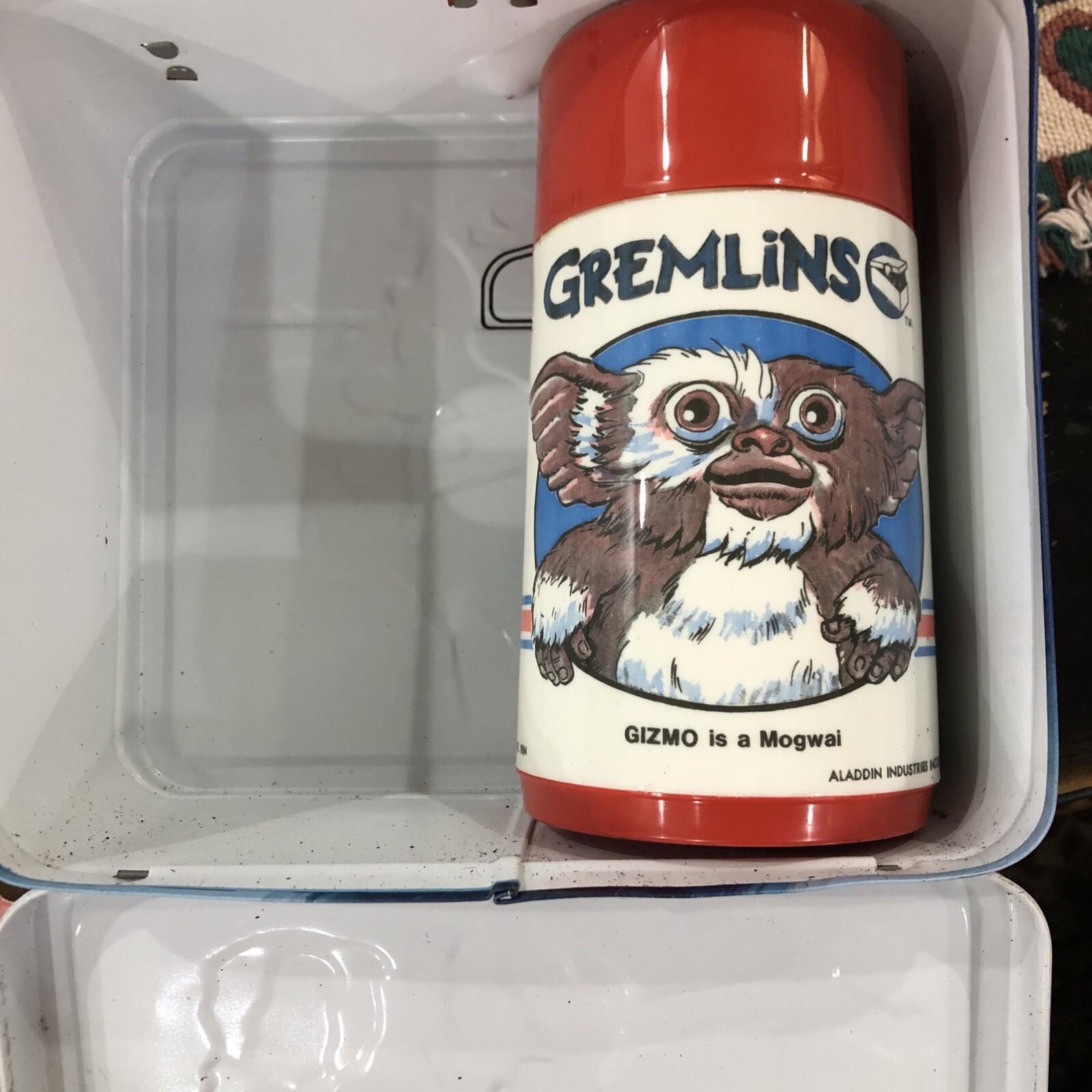 Vintage 1984 Gremlins Metal Lunchbox & Thermos Rare Aladdin Horror Movie Promo