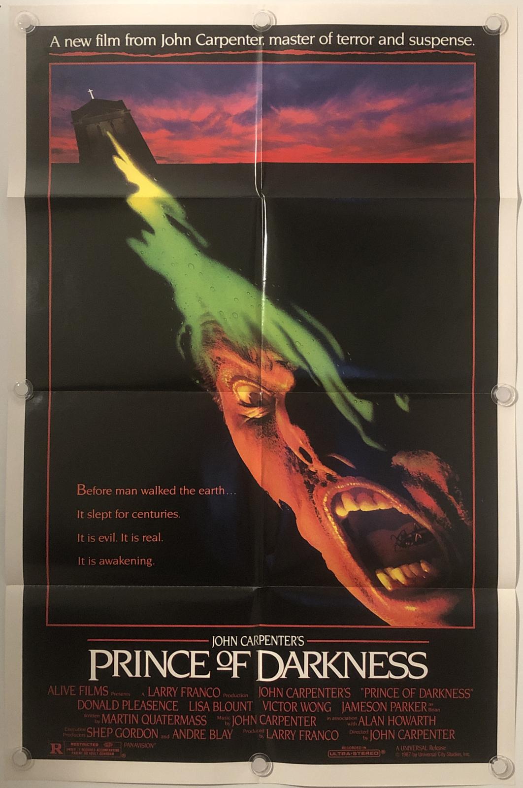 PRINCE OF DARKNESS Original One Sheet Movie Poster - 1987 - NEAR MINT  