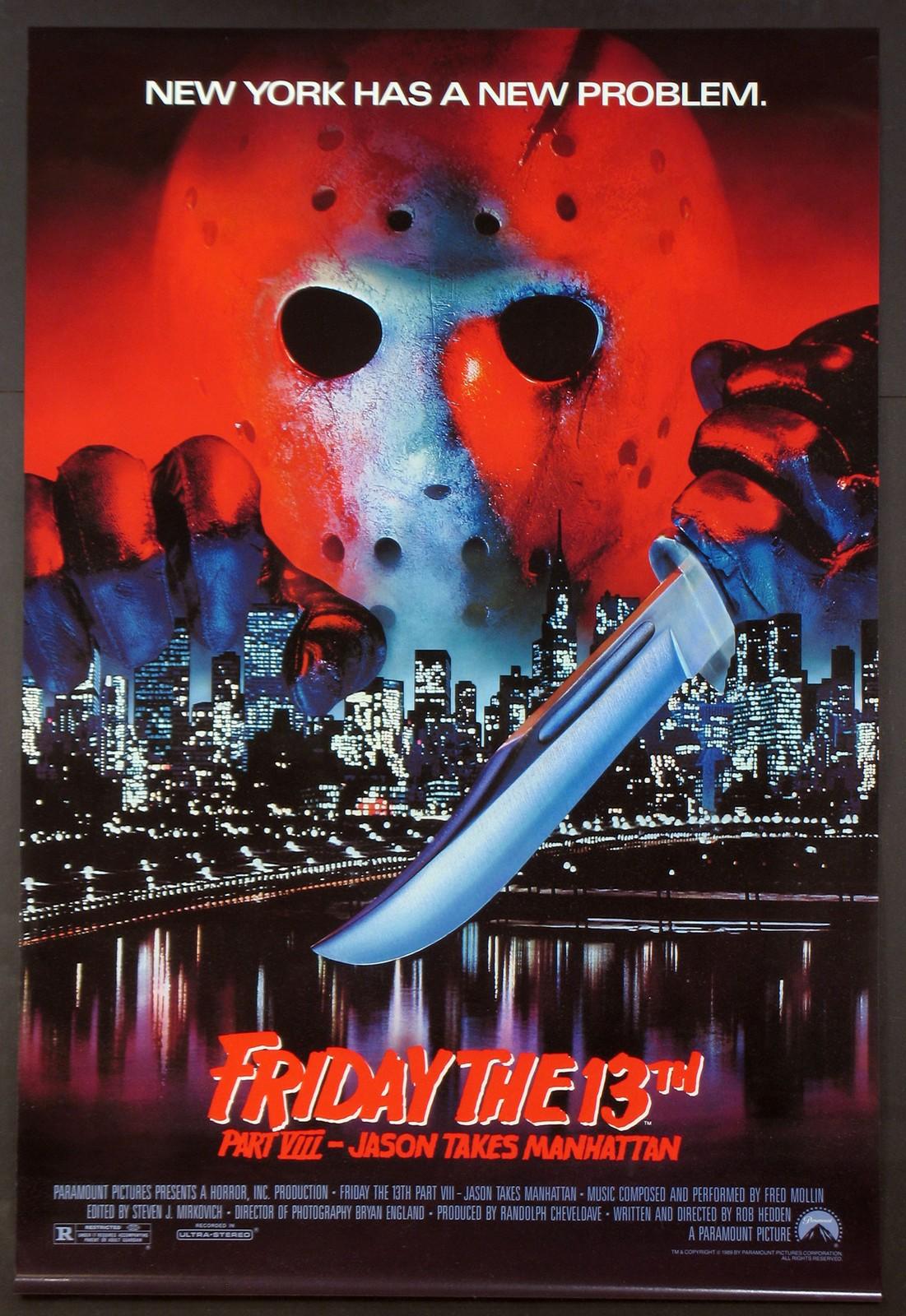 FRIDAY THE 13TH PART VIII 8 JASON TAKES MANHATTAN 1989 1-SHEET ROLLED