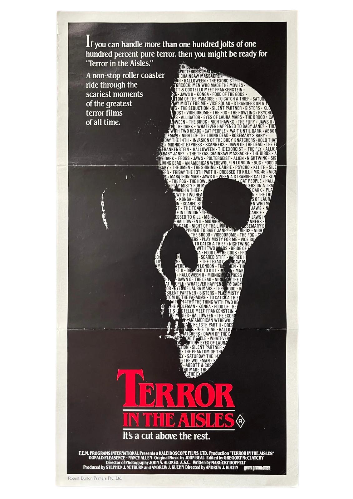 Terror In The Aisles (1984) - Australian Daybill Movie Poster