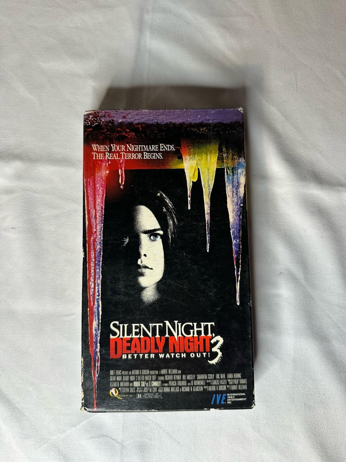 Silent Night Deadly Night 3 VHS Tape Horror Christmas Slasher Rare Vintage 80s