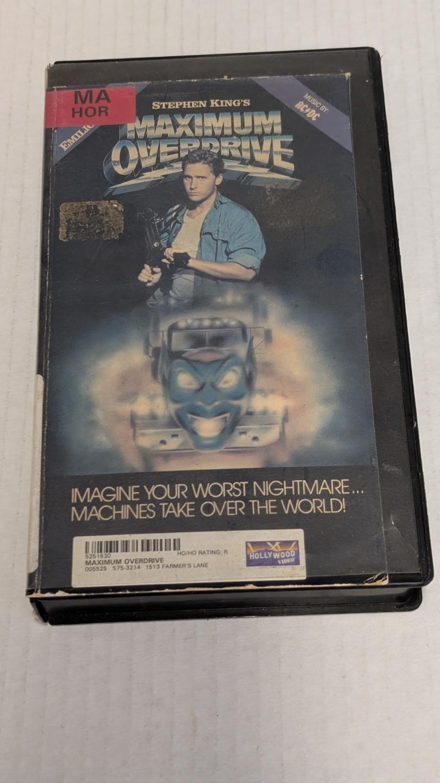 Maximum Overdrive (VHS, 1987) Big Box Rental Copy Stephen King Emilio Estevez