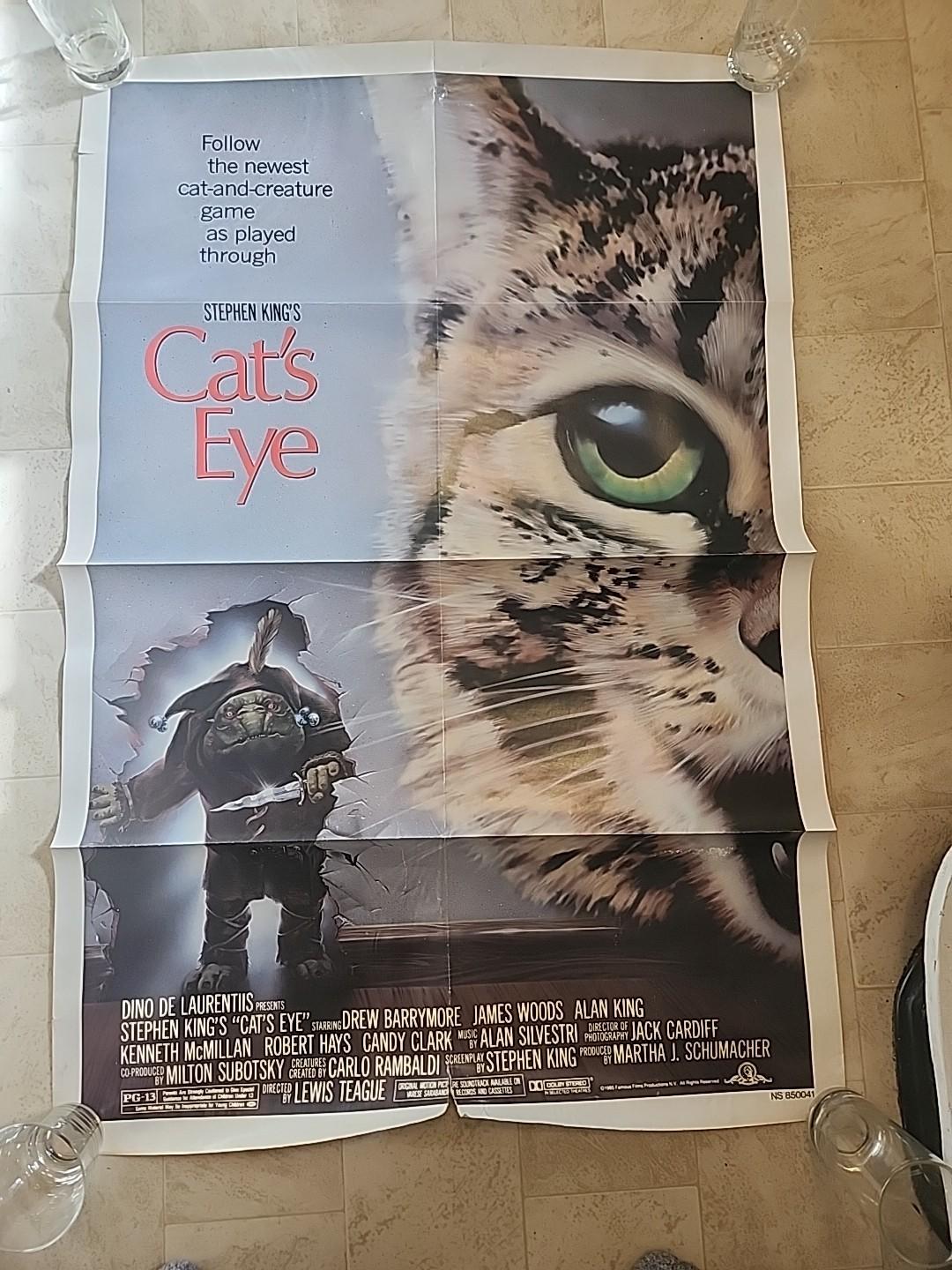 CAT'S EYE ORIGINAL ONE SHEET MOVIE POSTER DREW BARRYMORE (1985)