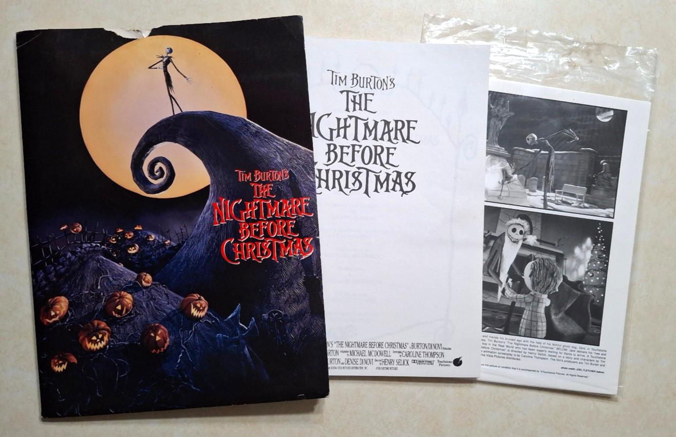 Tim Burton's The Nightmare Before Christmas Press Kit Vintage 1993 Disney 9 Pics