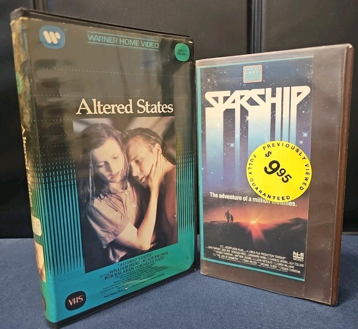 ALTERED STATES: ORIGINAL WARNER CLAMSHELL VHS WILLIAM HURT 1981 + STARSHIP 📼 