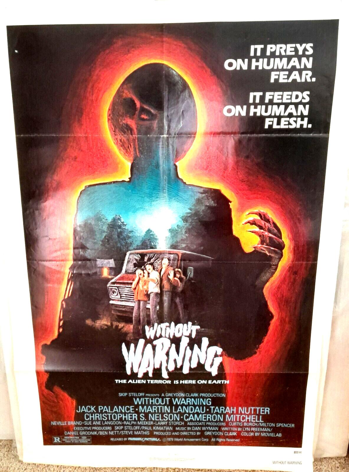 WITHOUT WARNING 1980 ORIGINAL USA 27x41 Poster JACK PALANCE Martin Landau