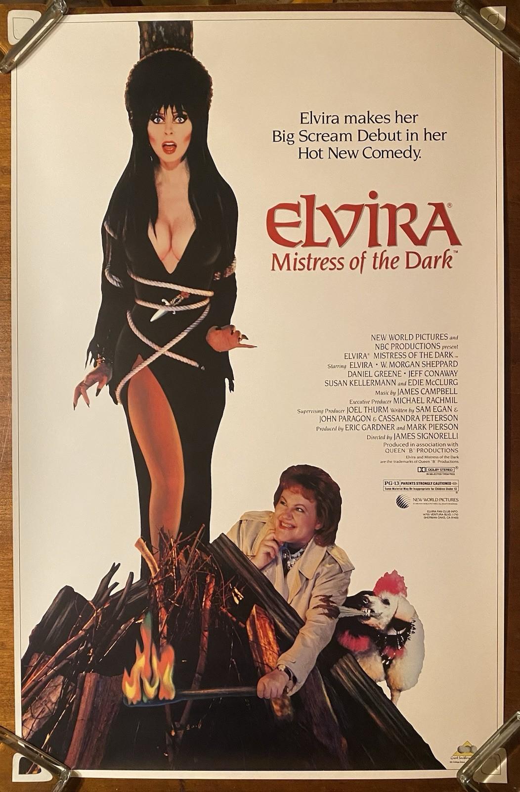 ELVIRA Mistress Of The Dark 1988 New World Pictures PROMO Movie POSTER Film NM