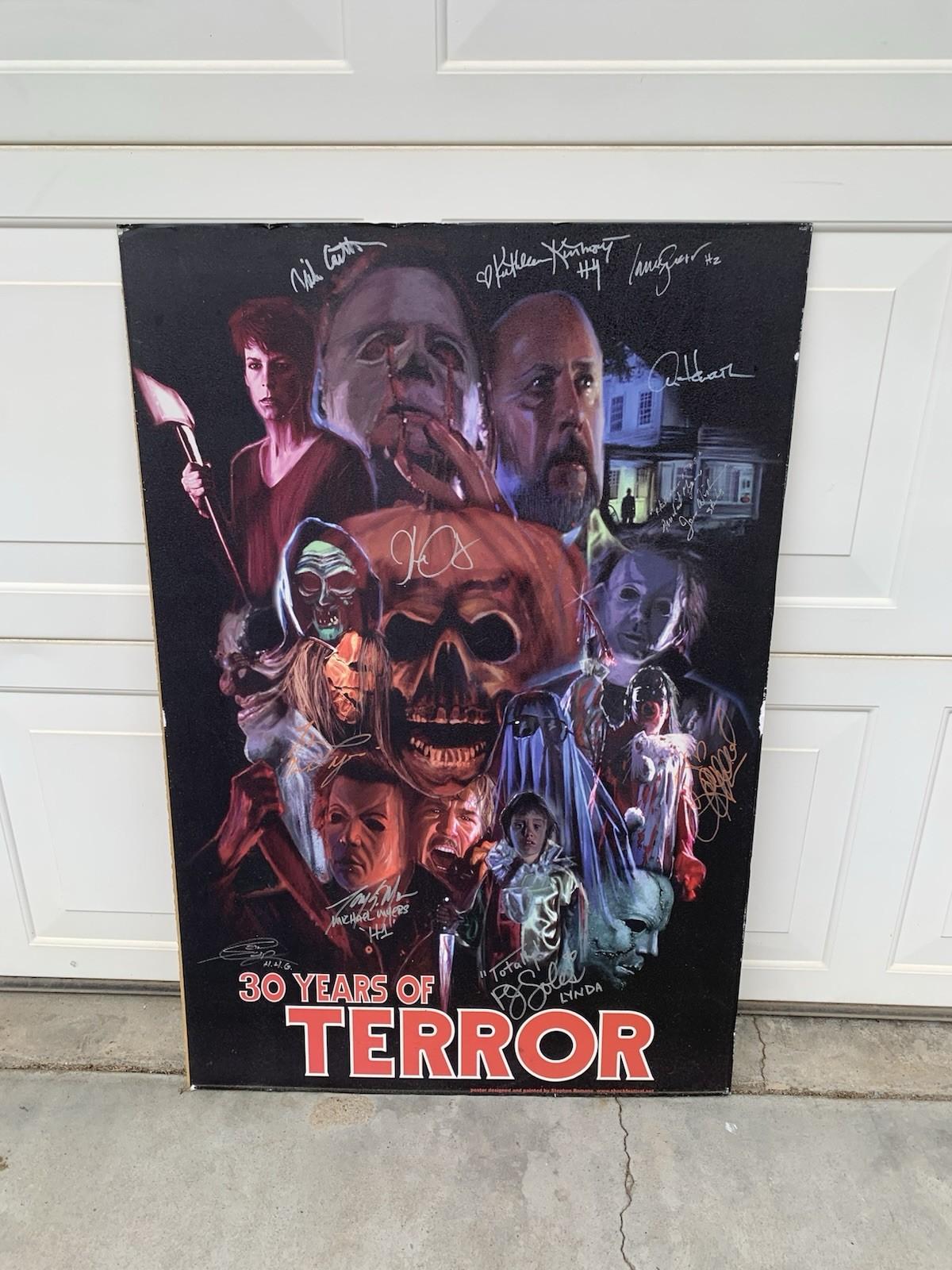 HALLOWEEN 30 Years Of Terror Original Movie Convention Poster board Signed