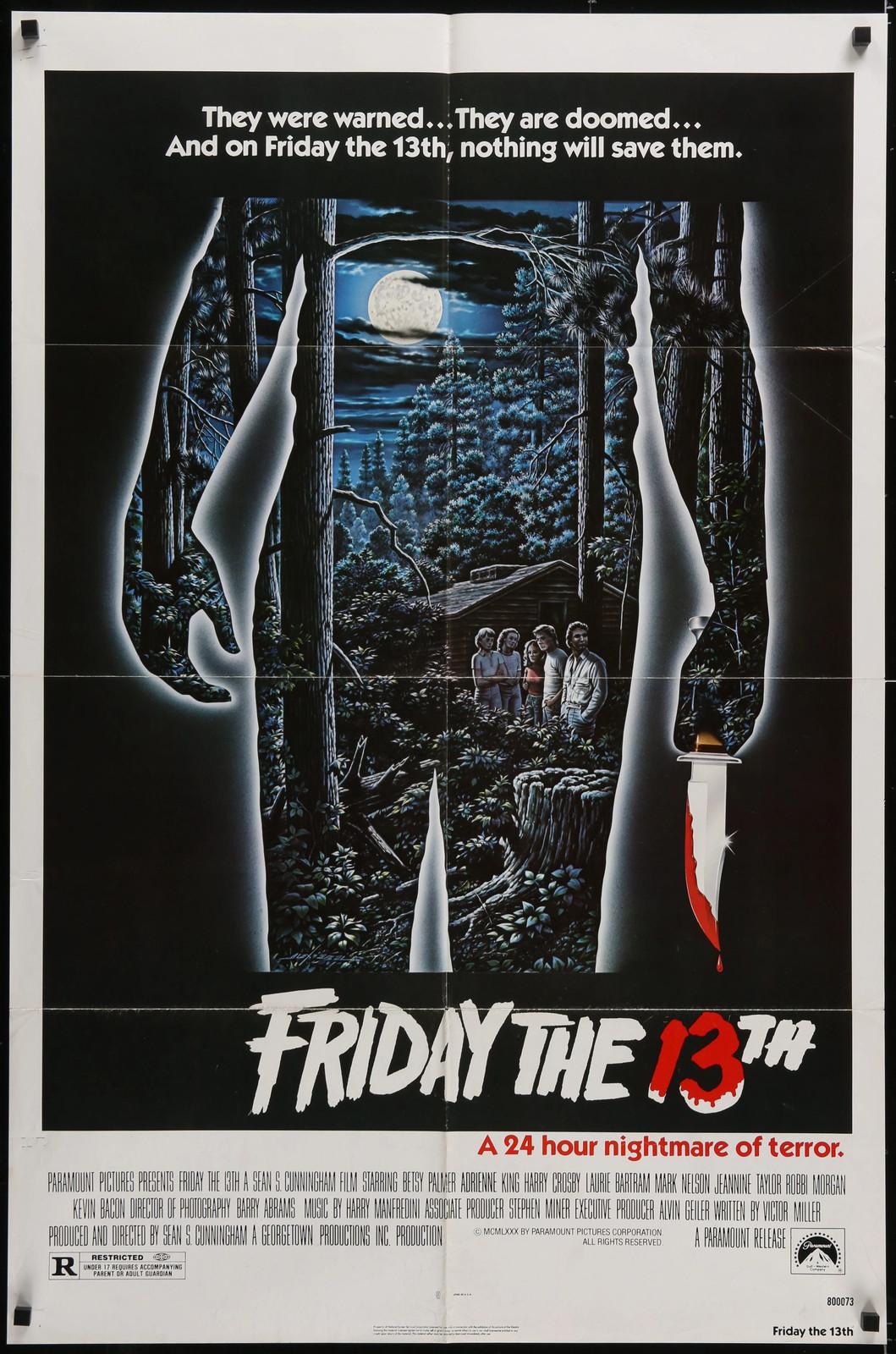FRIDAY THE 13TH (1980) Original One Sheet 27x41 Movie Poster Horror