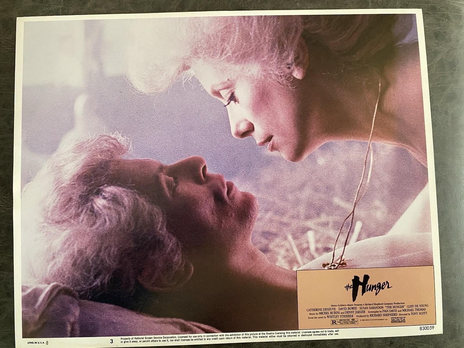 THE HUNGER 1983 Original Vintage Lobby Card with David Bowie & Catherine Deneuve