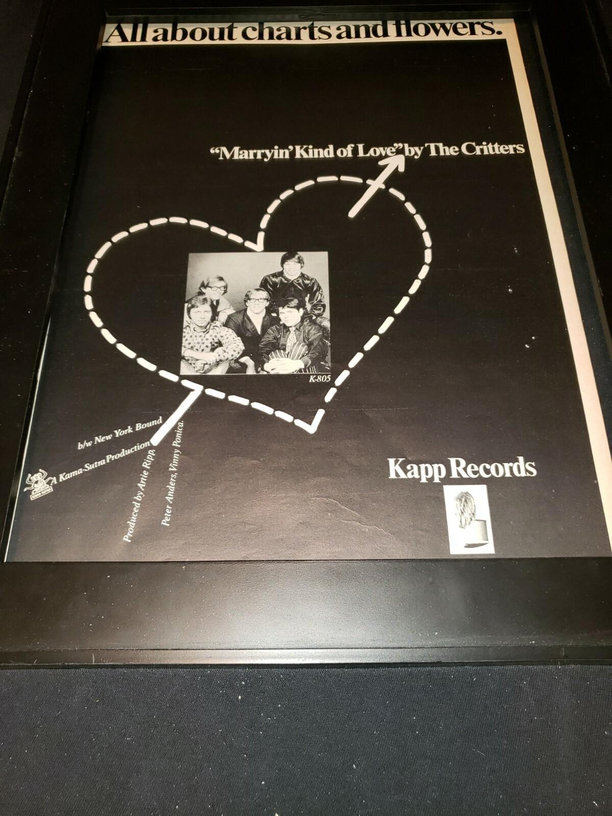 The Critters Marryin' Kind Of Love Rare Original Promo Poster Ad Framed!