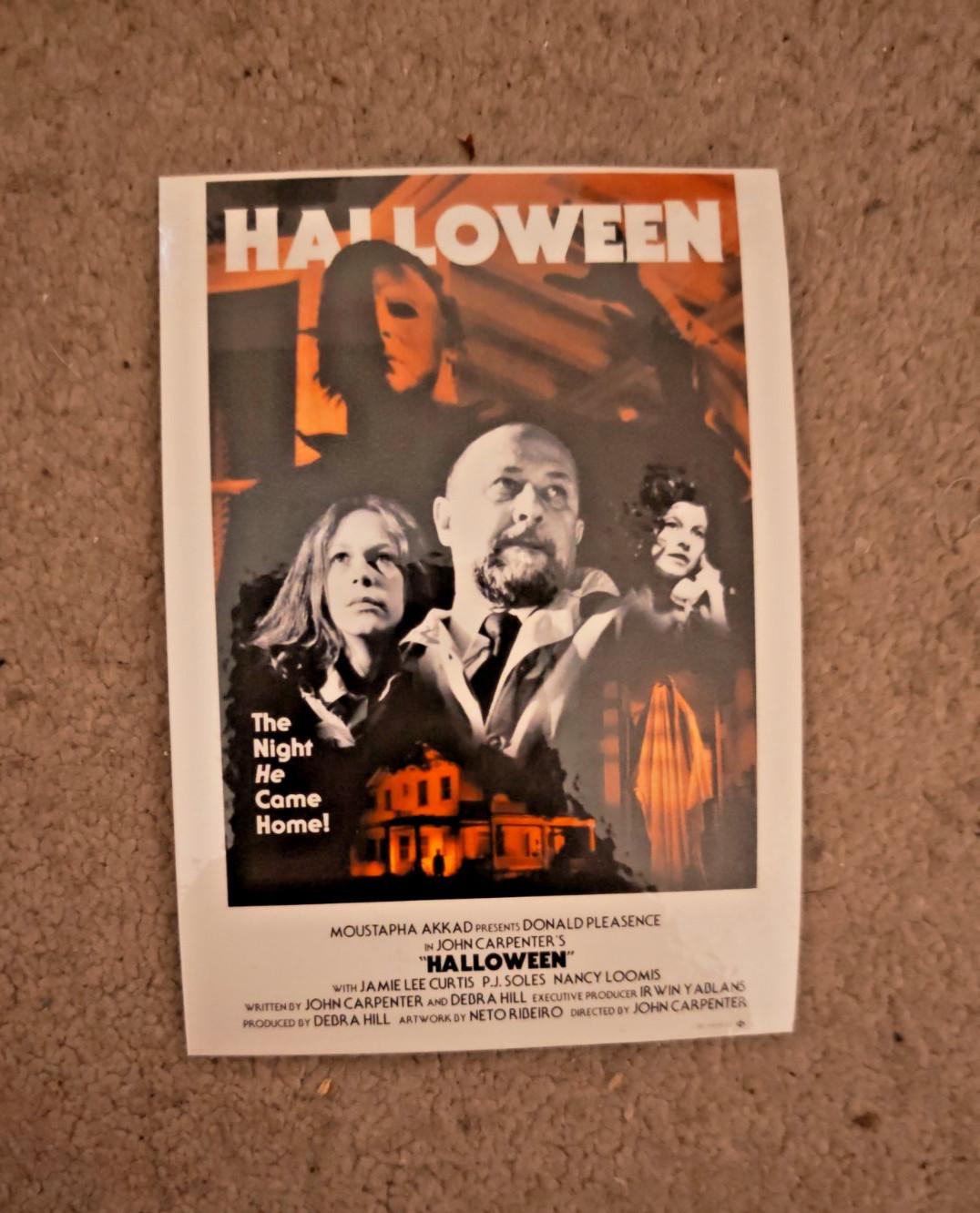 VINTAGE Halloween Michael Myers Film Lobby Card Fine Art Postcard 1978