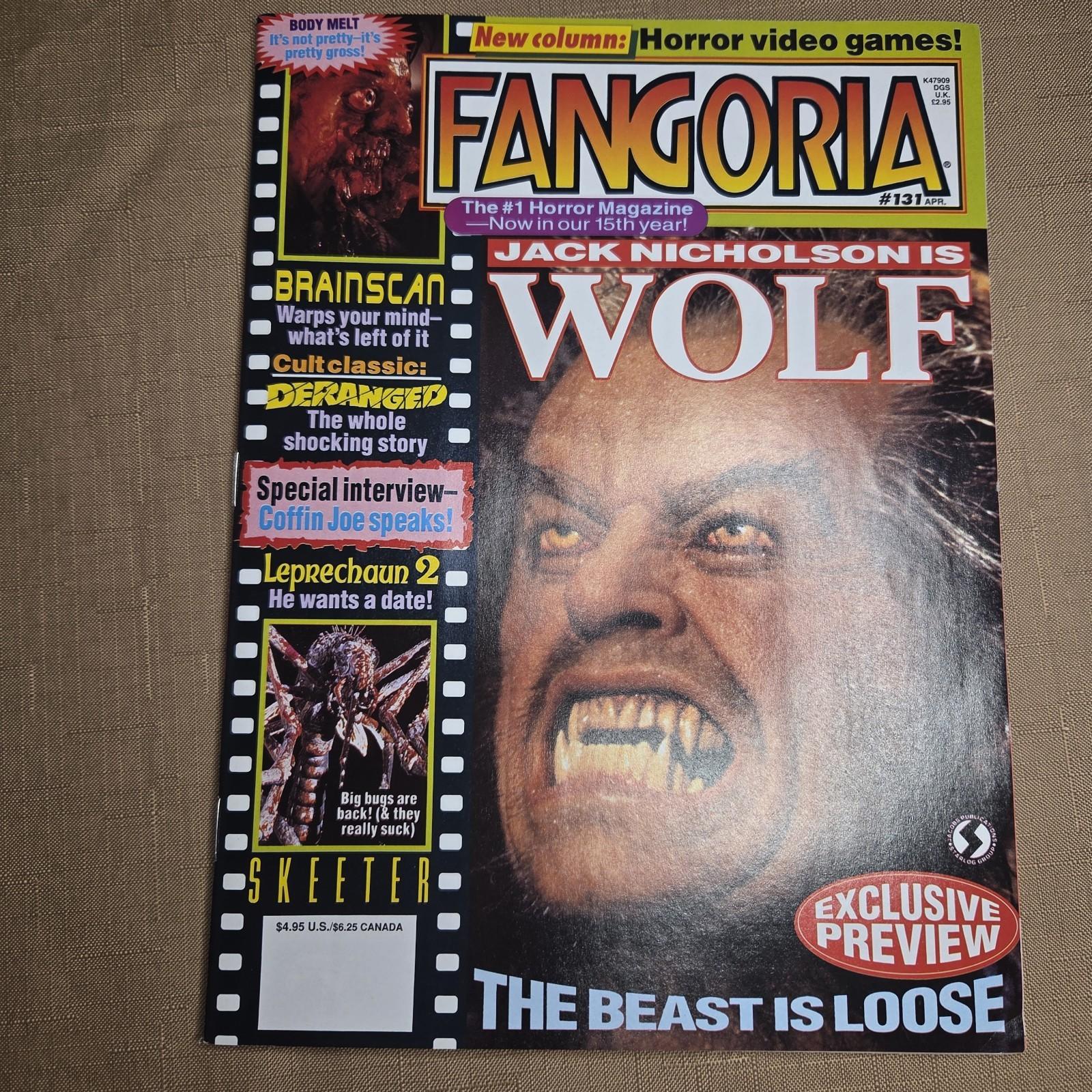 Fangoria #131 Jack Nicholson WOLF Rare 1994 Horror Collectible - VF/NM Condition