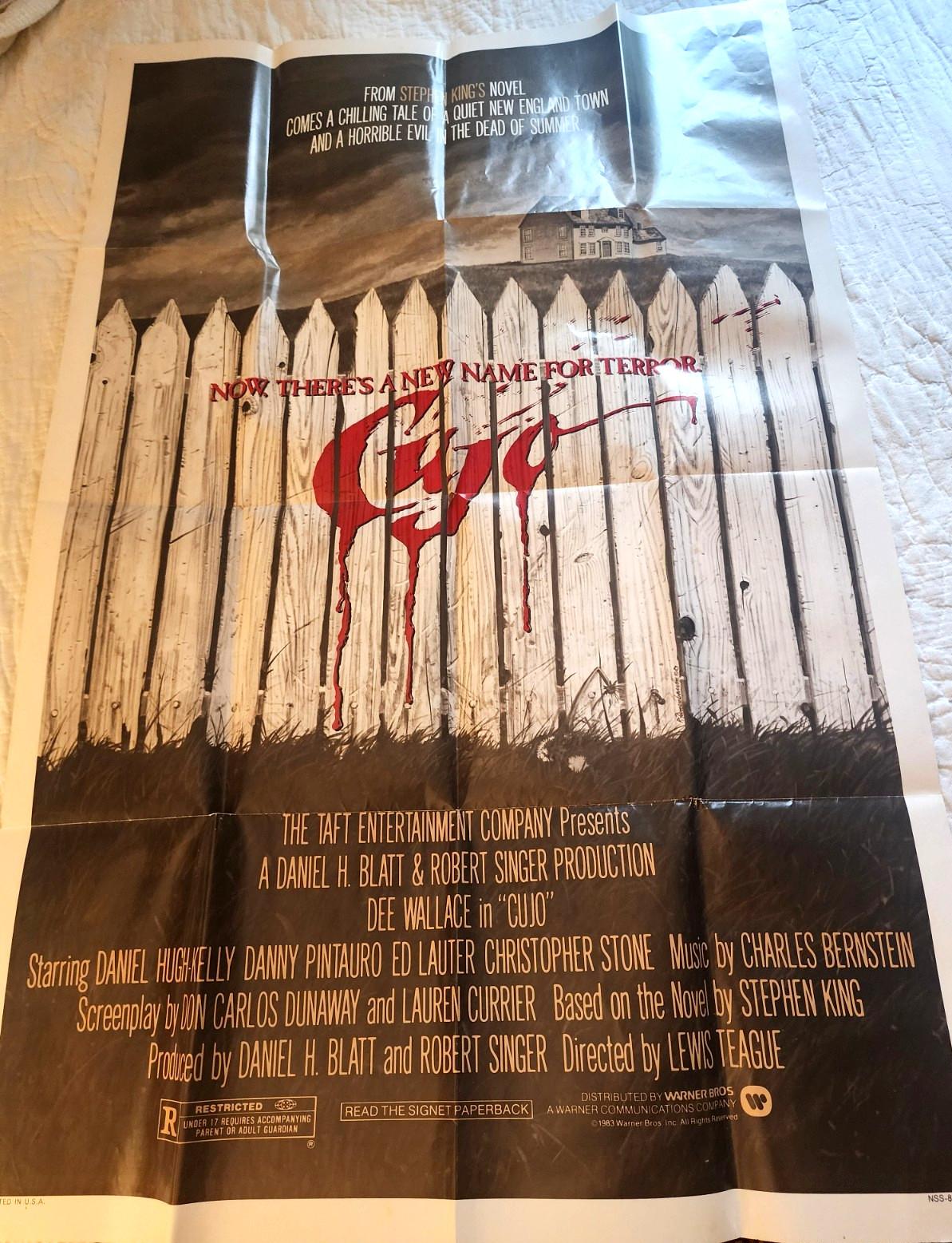 CUJO 1983 - ORIGINAL ONE SHEET VINTAGE MOVIE POSTER 27x41 HORROR STEPHEN KING