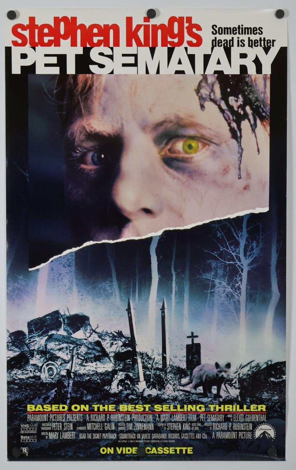 Pet Sematary - original movie poster 1989 Rolled - Video release