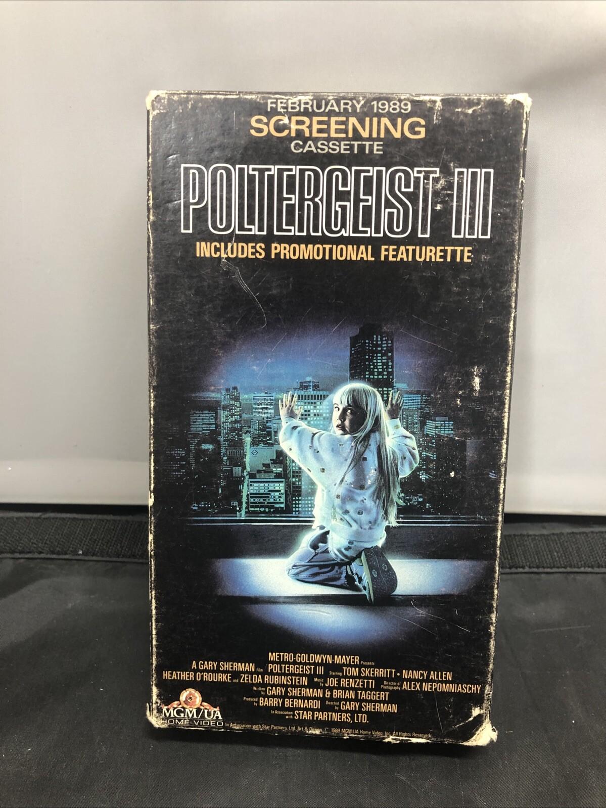 RARE - Poltergeist III 3 VHS *SCREENING* Tape,  February 1989