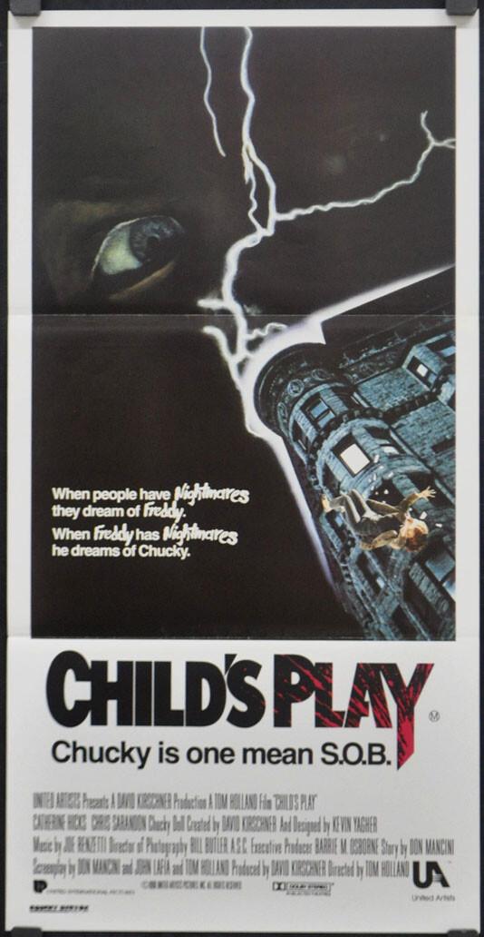 Child's Play 1988 ORIGINAL 13X26 AUSTRALIAN DAYBILL MOVIE POSTER CATHERINE HICKS