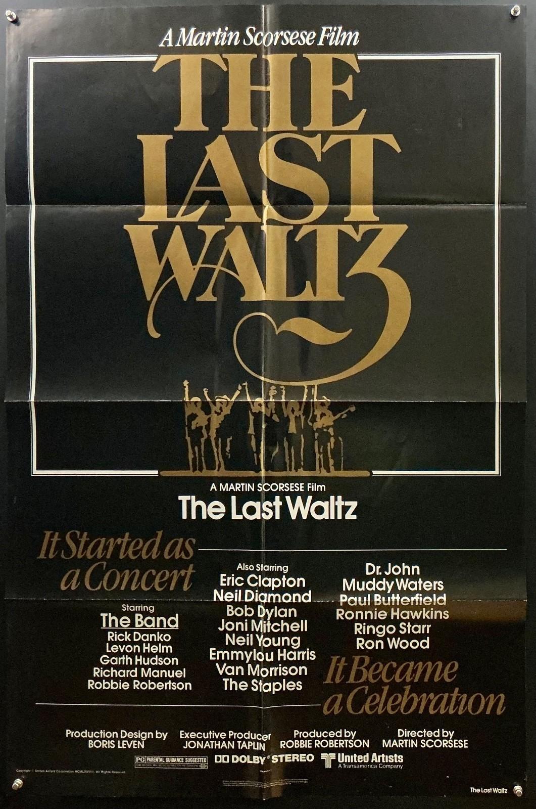 The Last Waltz Original 1978 Martin Scorsese Film Poster 27x41 One Sheet