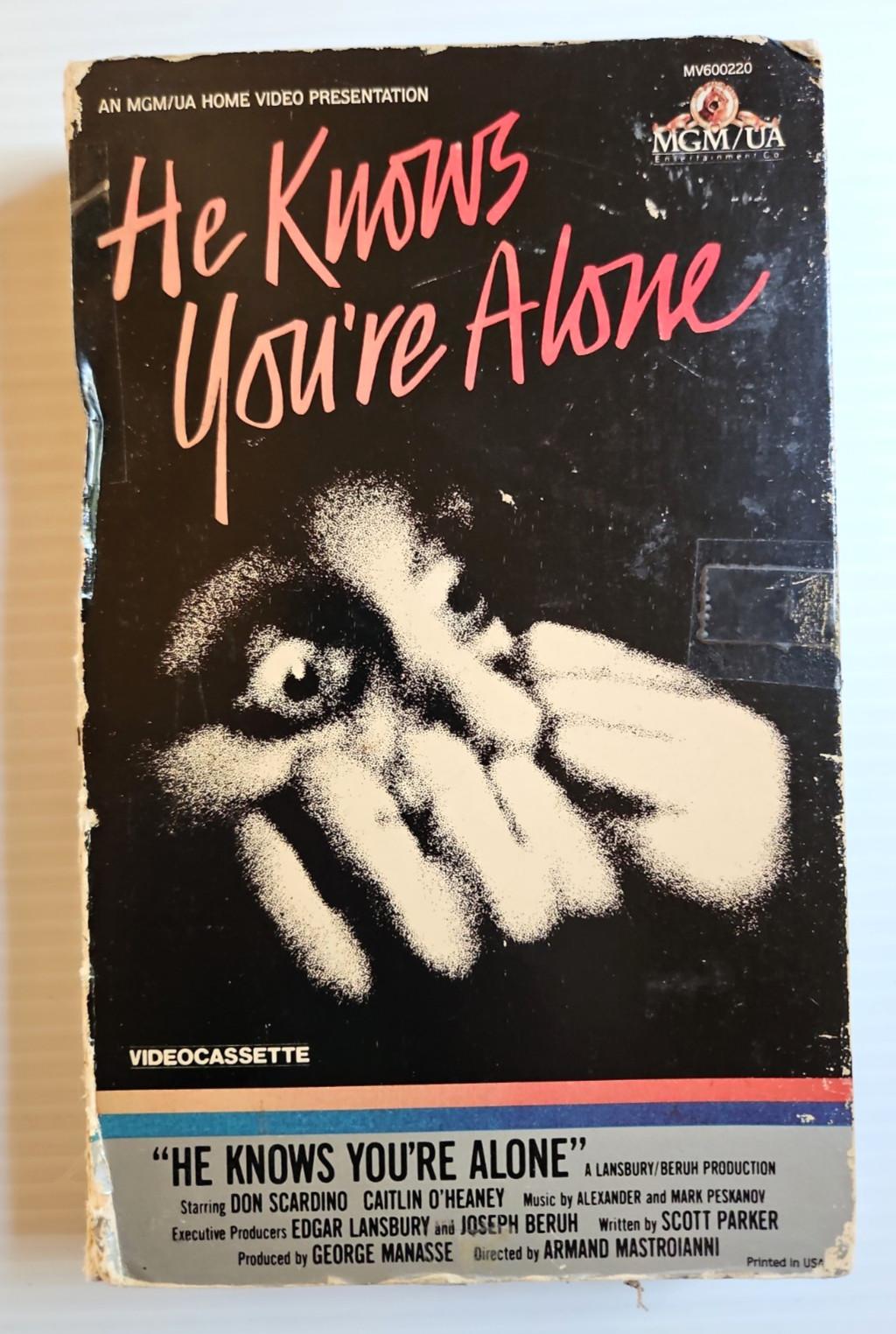 He Knows You're Alone VHS 1980 Horror Big Box Rental Tom Hanks MGM Vintage READ