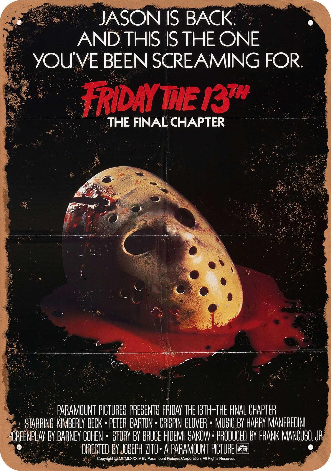 METAL SIGN - Friday the 13th- The Final Chapter (1984) - Vintage Look