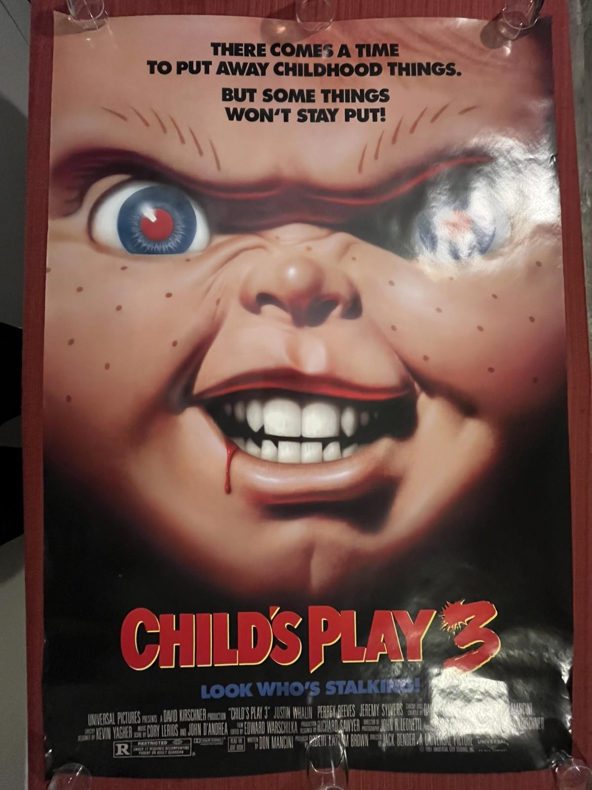 CHILD'S PLAY 3 (1991) ORIGINAL MOVIE POSTER, DOUBLE SIDED 27X40