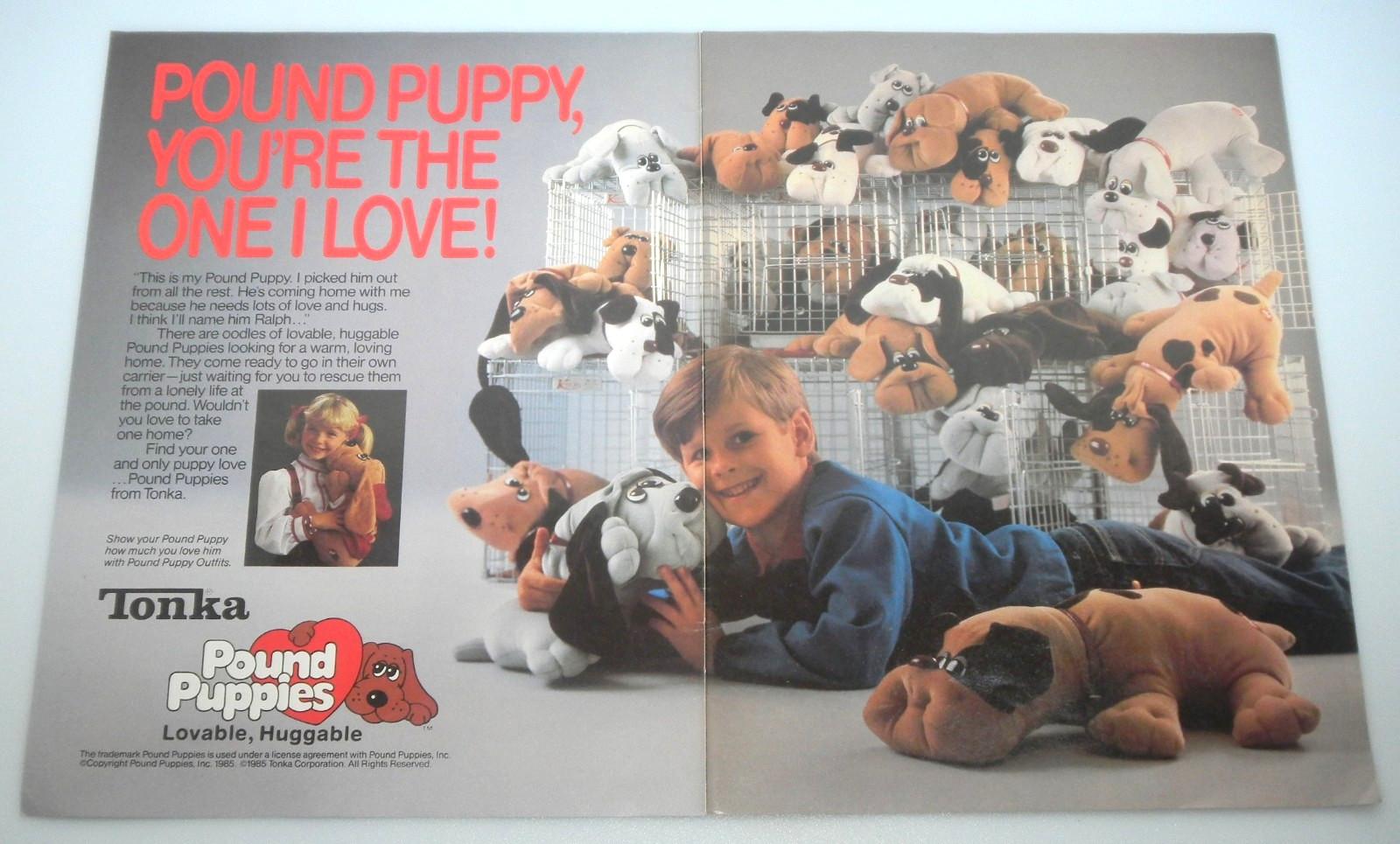 Vintage 1985 Pound Puppies Magazine Ad Print Poster Retro Toy Promo Display 80s